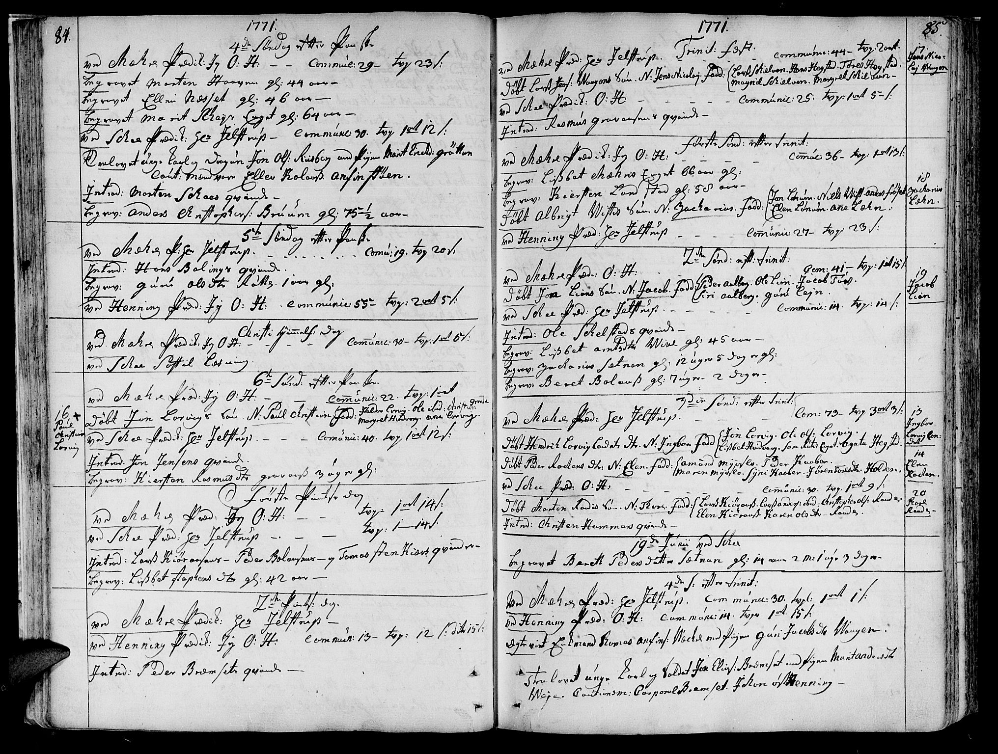 Ministerialprotokoller, klokkerbøker og fødselsregistre - Nord-Trøndelag, AV/SAT-A-1458/735/L0331: Ministerialbok nr. 735A02, 1762-1794, s. 84-85