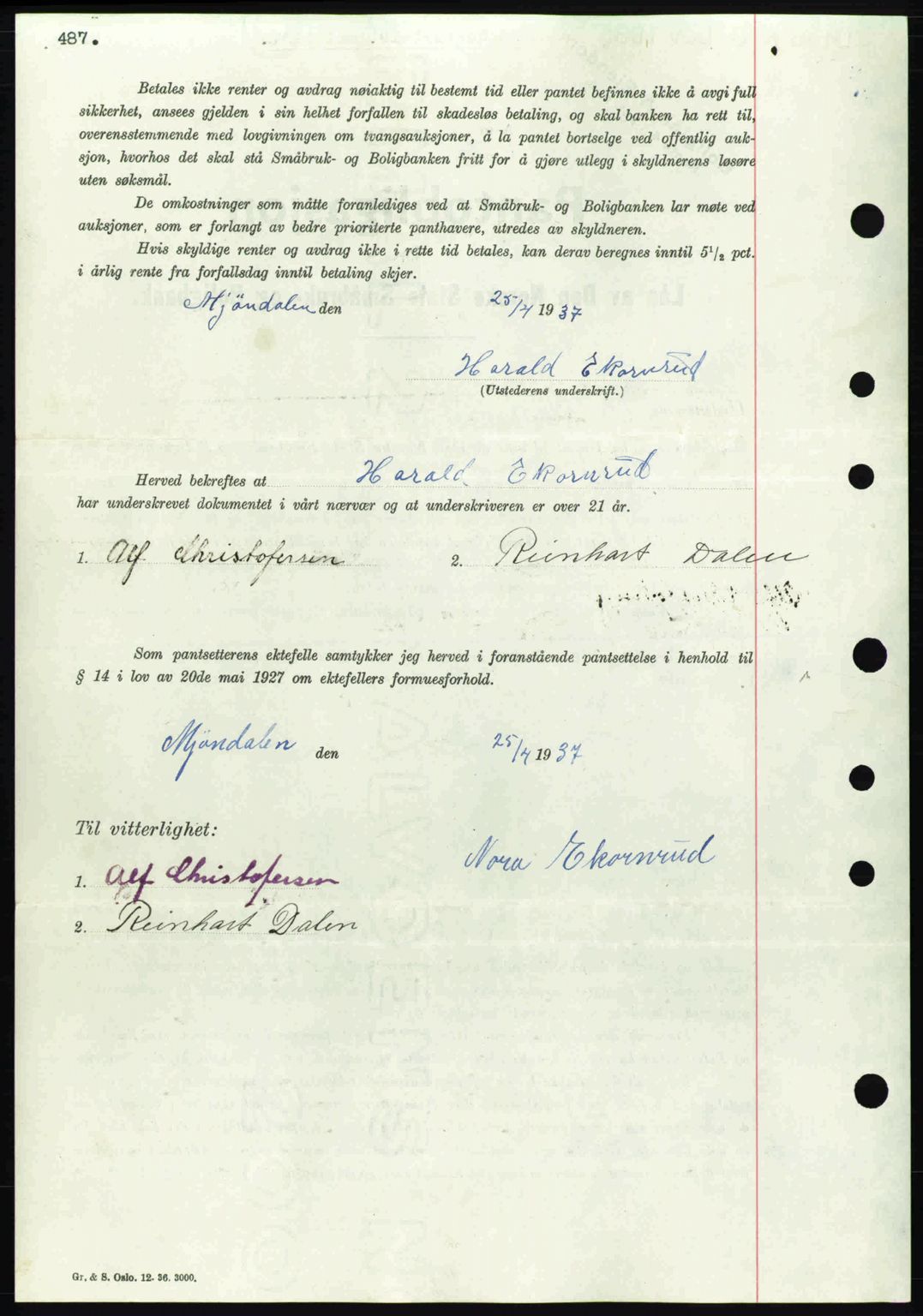 Eiker, Modum og Sigdal sorenskriveri, SAKO/A-123/G/Ga/Gab/L0035: Pantebok nr. A5, 1937-1937, Dagboknr: 1079/1937