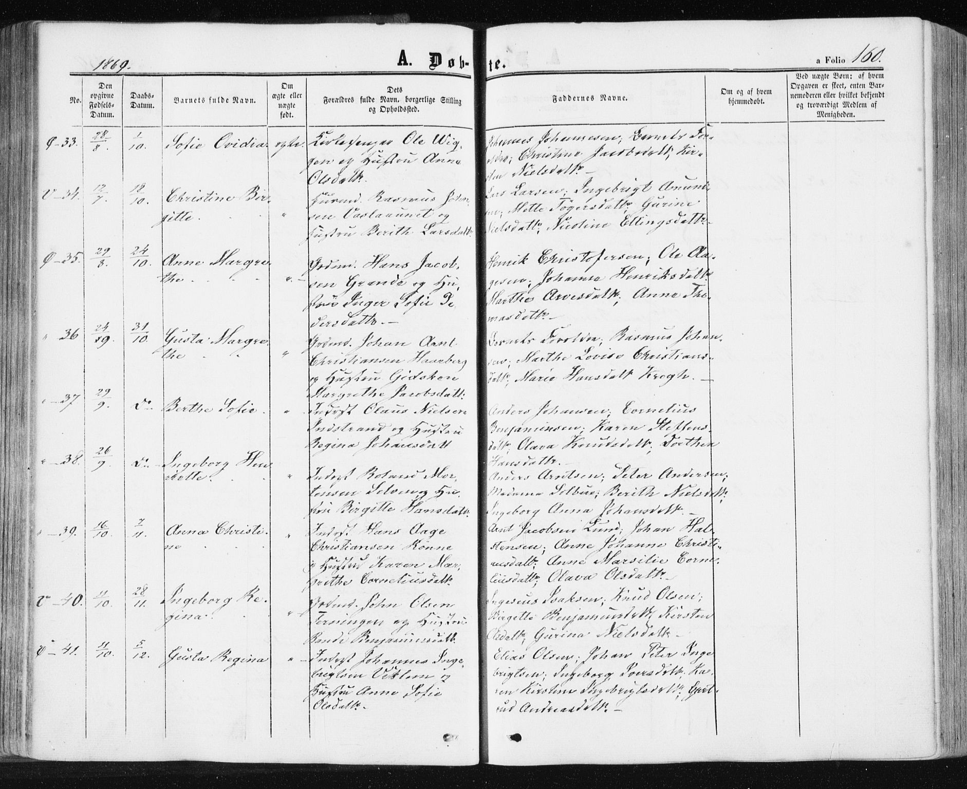 Ministerialprotokoller, klokkerbøker og fødselsregistre - Sør-Trøndelag, SAT/A-1456/659/L0737: Ministerialbok nr. 659A07, 1857-1875, s. 160