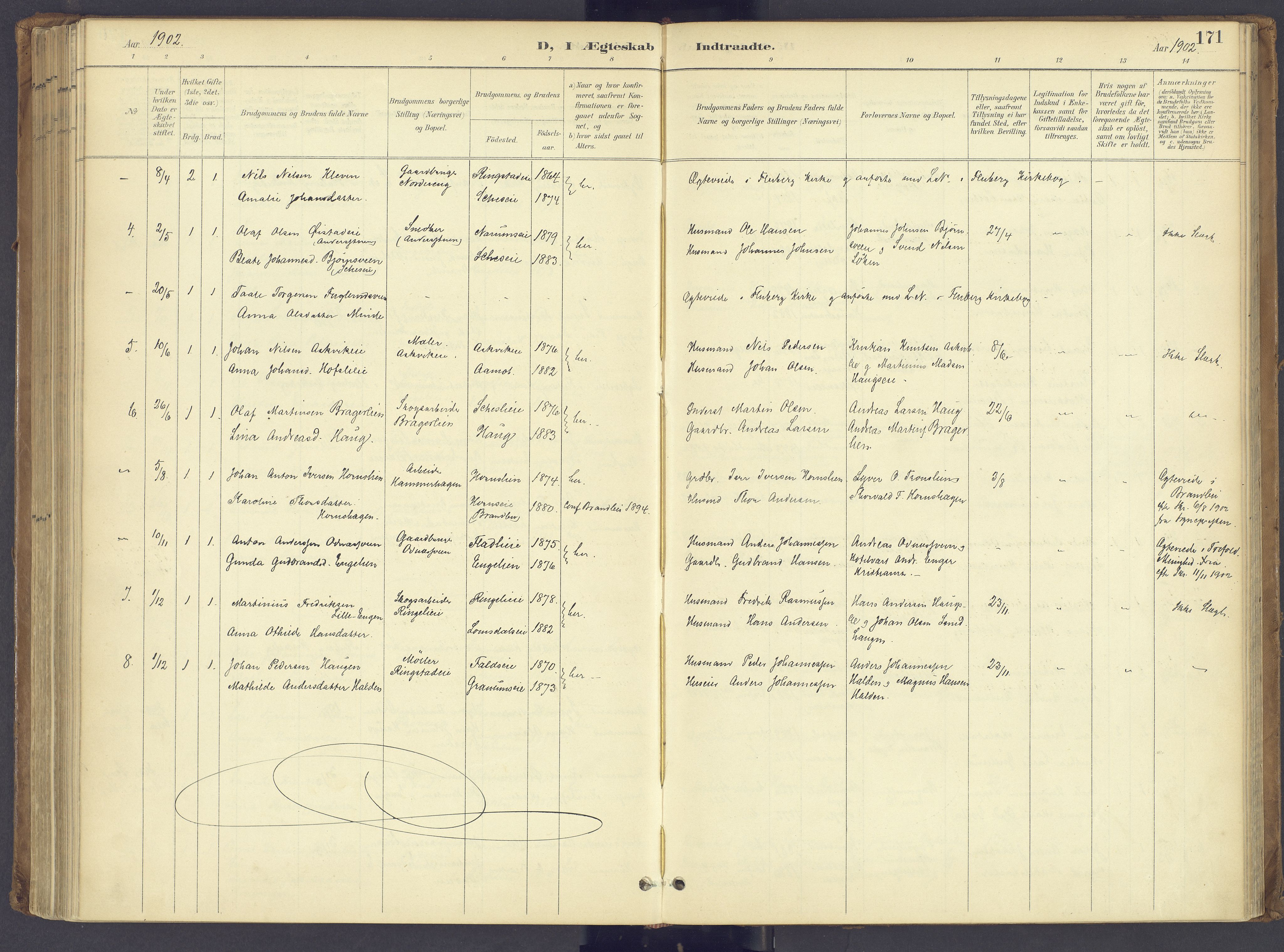 Søndre Land prestekontor, SAH/PREST-122/K/L0006: Ministerialbok nr. 6, 1895-1904, s. 171