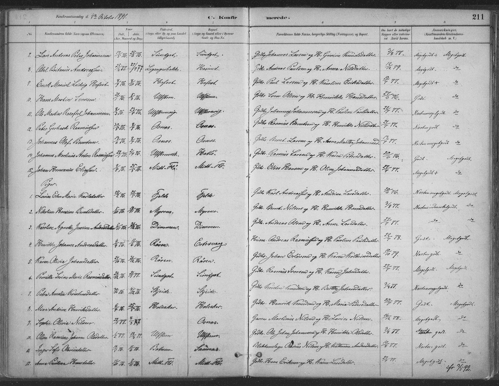 Ministerialprotokoller, klokkerbøker og fødselsregistre - Møre og Romsdal, AV/SAT-A-1454/509/L0106: Ministerialbok nr. 509A04, 1883-1922, s. 211