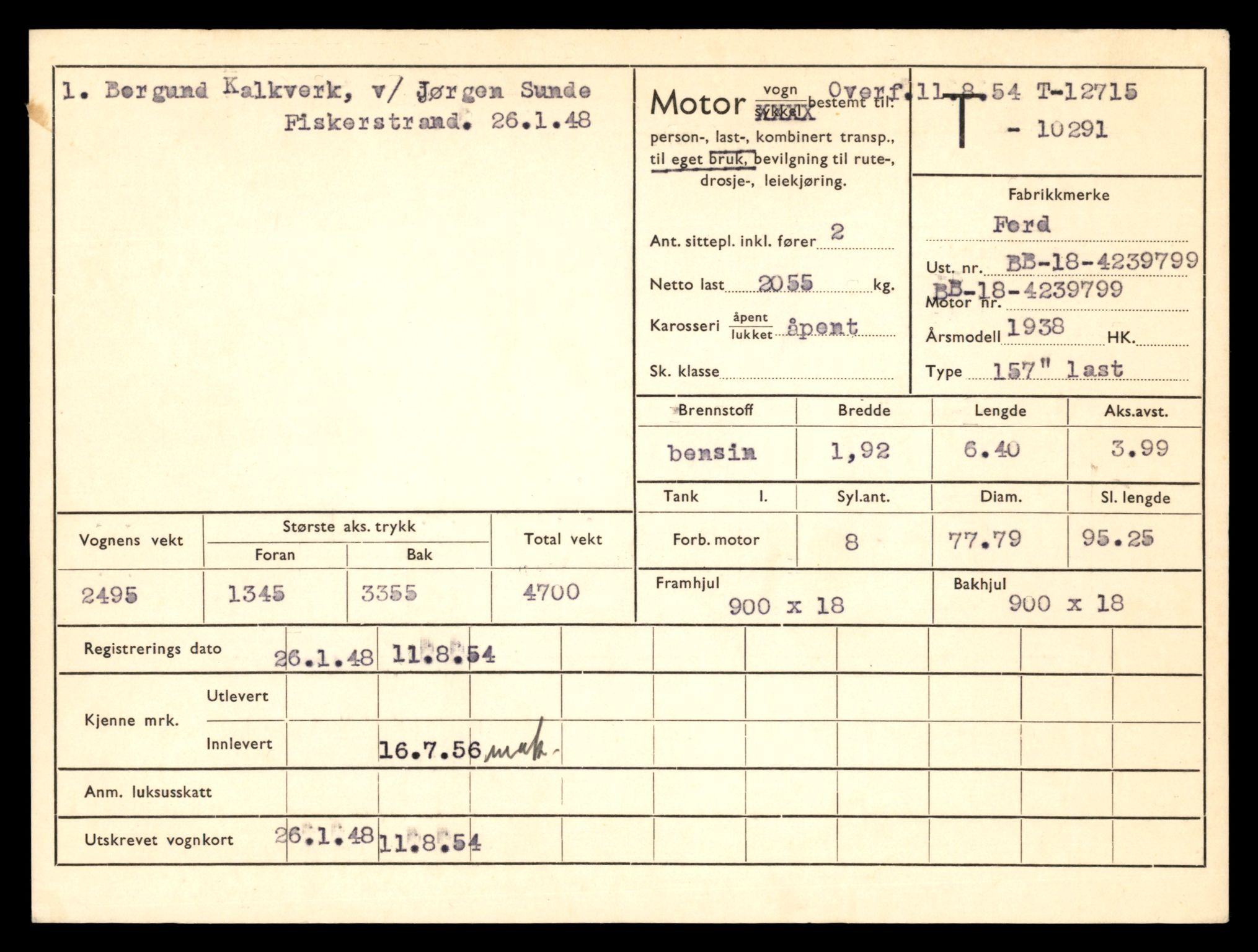 Møre og Romsdal vegkontor - Ålesund trafikkstasjon, AV/SAT-A-4099/F/Fe/L0035: Registreringskort for kjøretøy T 12653 - T 12829, 1927-1998, s. 1202