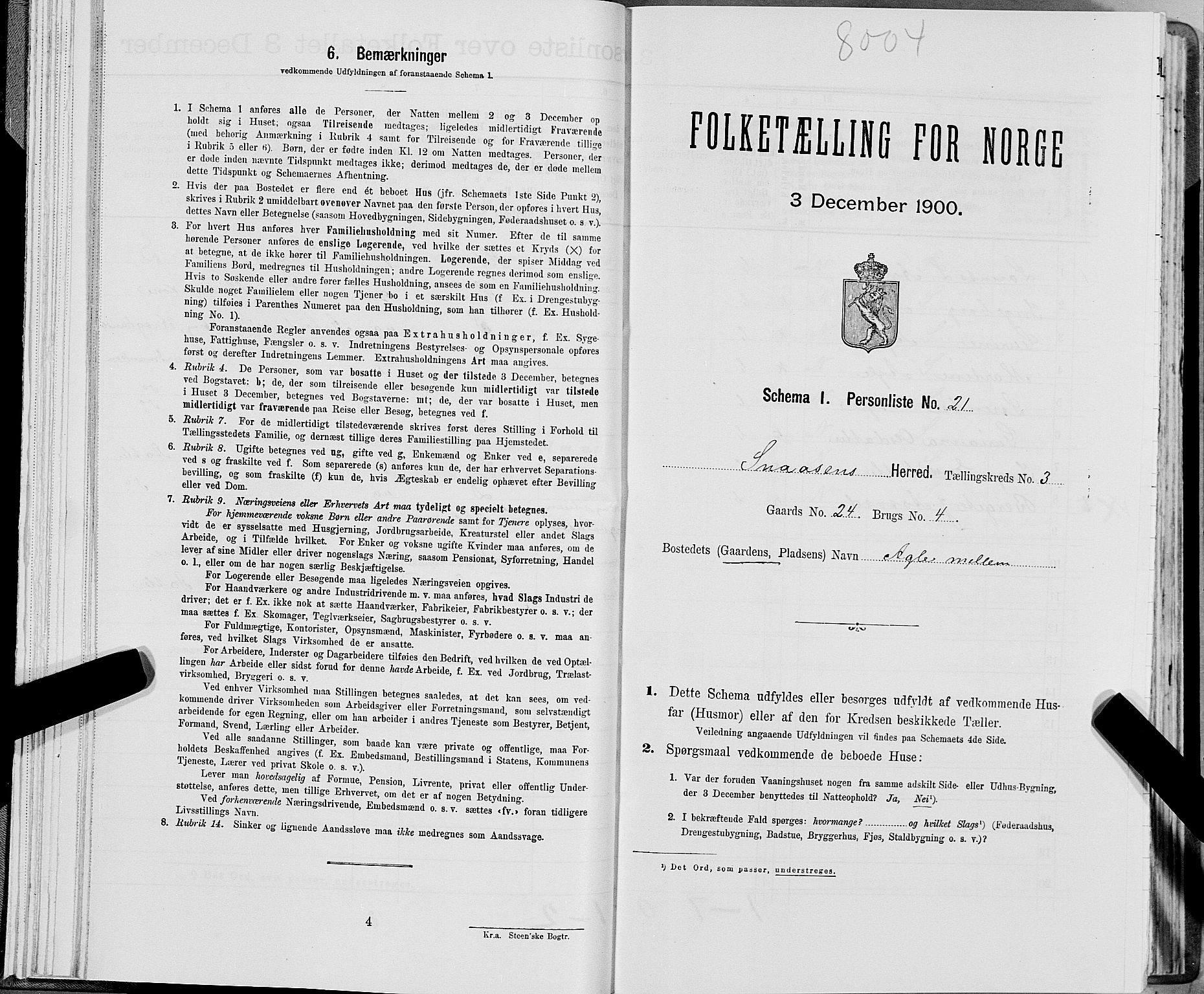 SAT, Folketelling 1900 for 1736 Snåsa herred, 1900, s. 627