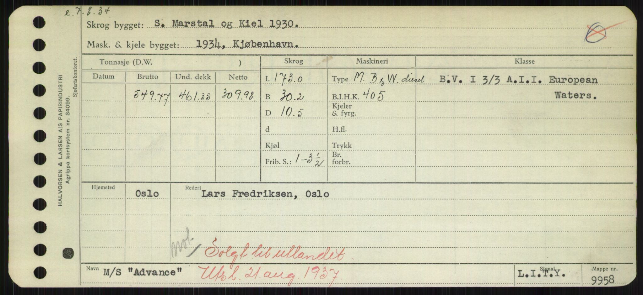 Sjøfartsdirektoratet med forløpere, Skipsmålingen, RA/S-1627/H/Hd/L0001: Fartøy, A-Anv, s. 99