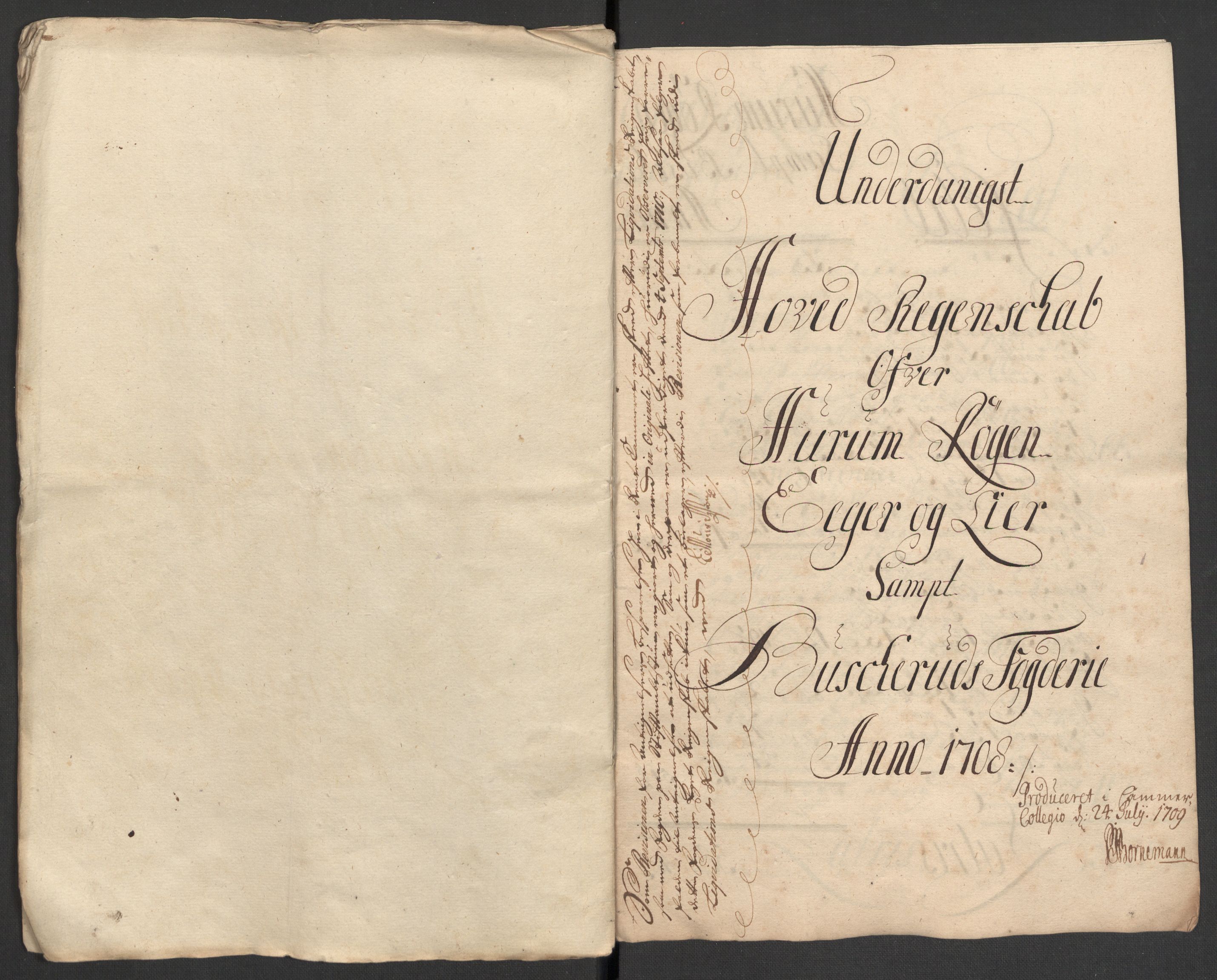 Rentekammeret inntil 1814, Reviderte regnskaper, Fogderegnskap, AV/RA-EA-4092/R31/L1702: Fogderegnskap Hurum, Røyken, Eiker, Lier og Buskerud, 1708, s. 10