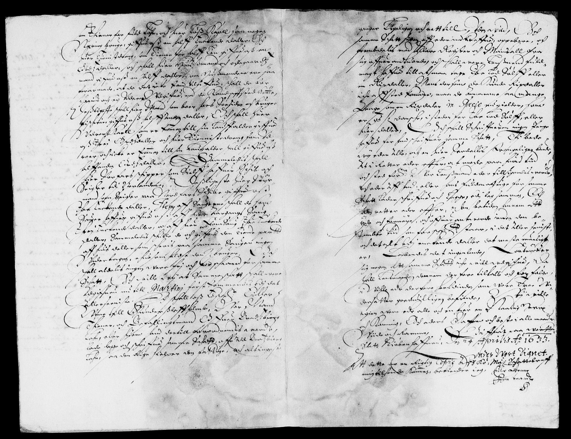 Rentekammeret inntil 1814, Reviderte regnskaper, Lensregnskaper, AV/RA-EA-5023/R/Rb/Rbp/L0017: Bratsberg len, 1633-1635