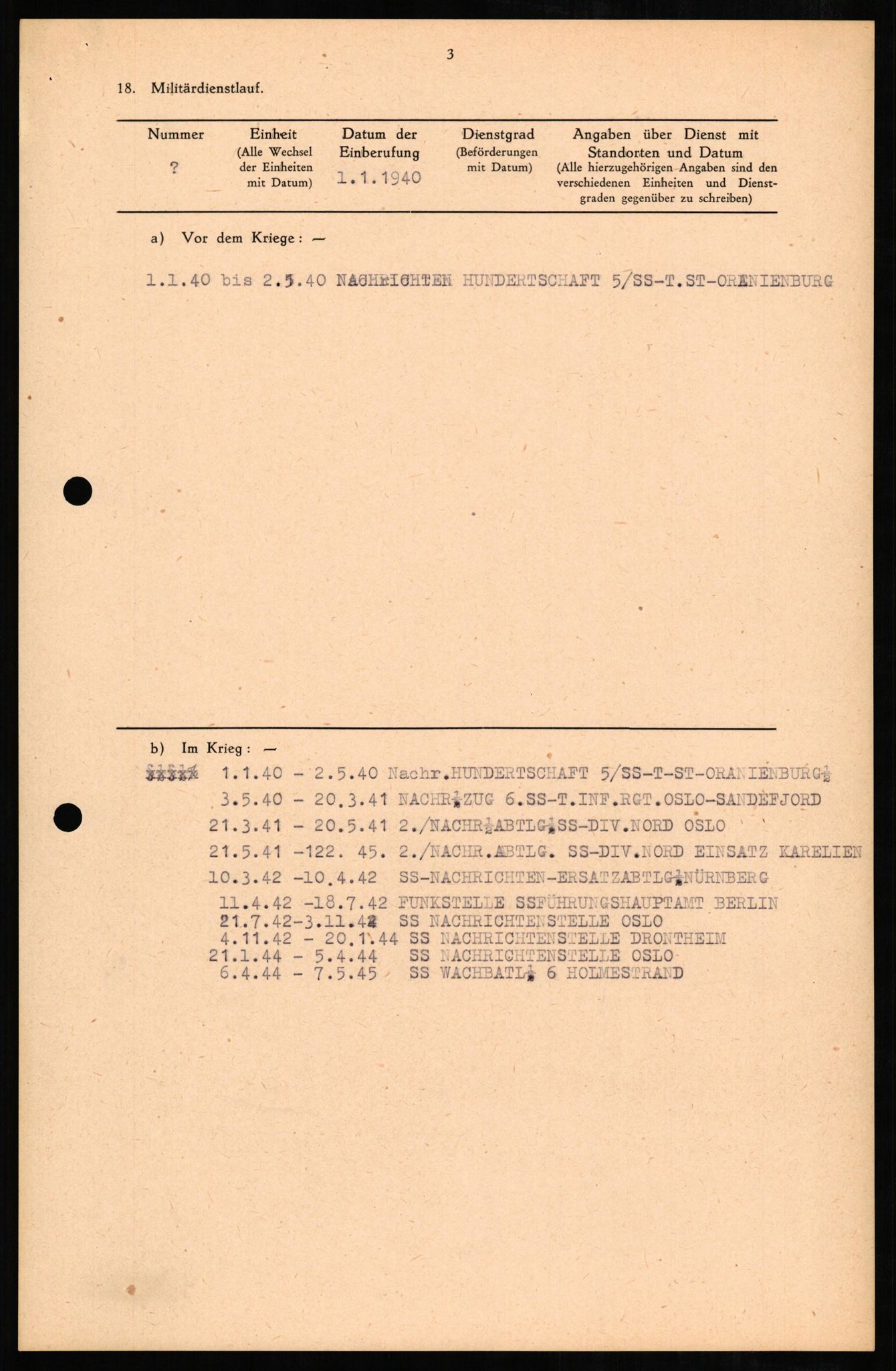 Forsvaret, Forsvarets overkommando II, RA/RAFA-3915/D/Db/L0007: CI Questionaires. Tyske okkupasjonsstyrker i Norge. Tyskere., 1945-1946, s. 142