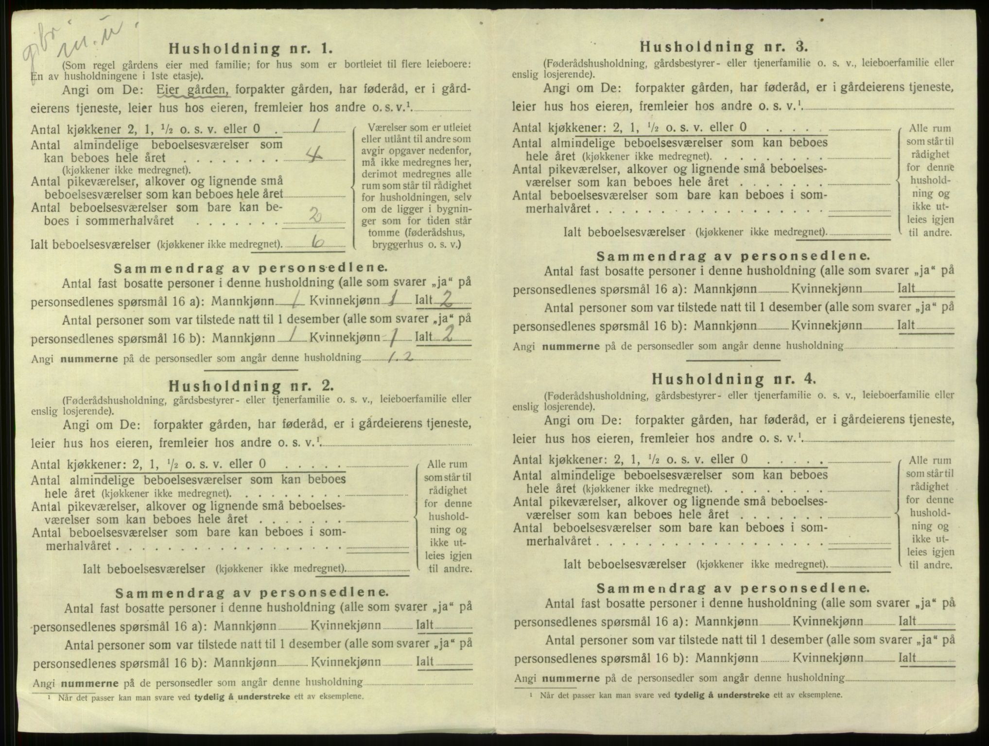 SAB, Folketelling 1920 for 1421 Aurland herred, 1920, s. 42