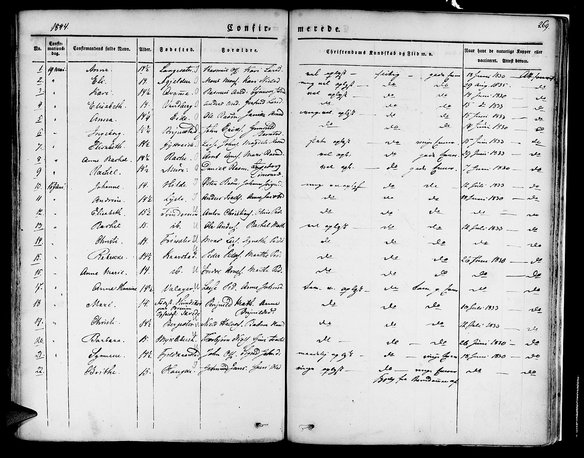 Innvik sokneprestembete, SAB/A-80501: Ministerialbok nr. A 4I, 1831-1846, s. 269