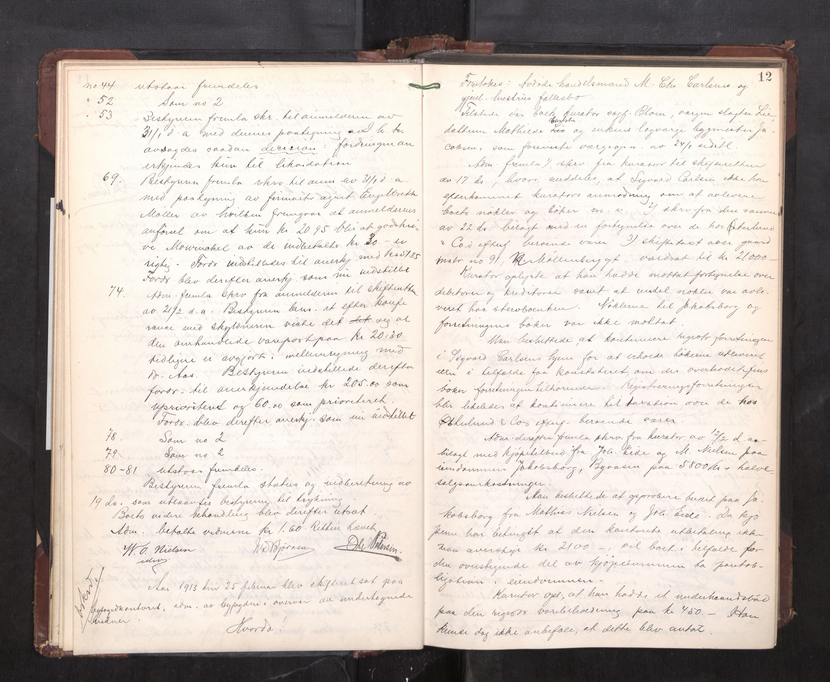 Trondheim byfogd, AV/SAT-A-0003/1/3/3C/L0028: Skifteregistreringsprotokoll - 17/1-29/1. (u/ register), 1913-1917, s. 12