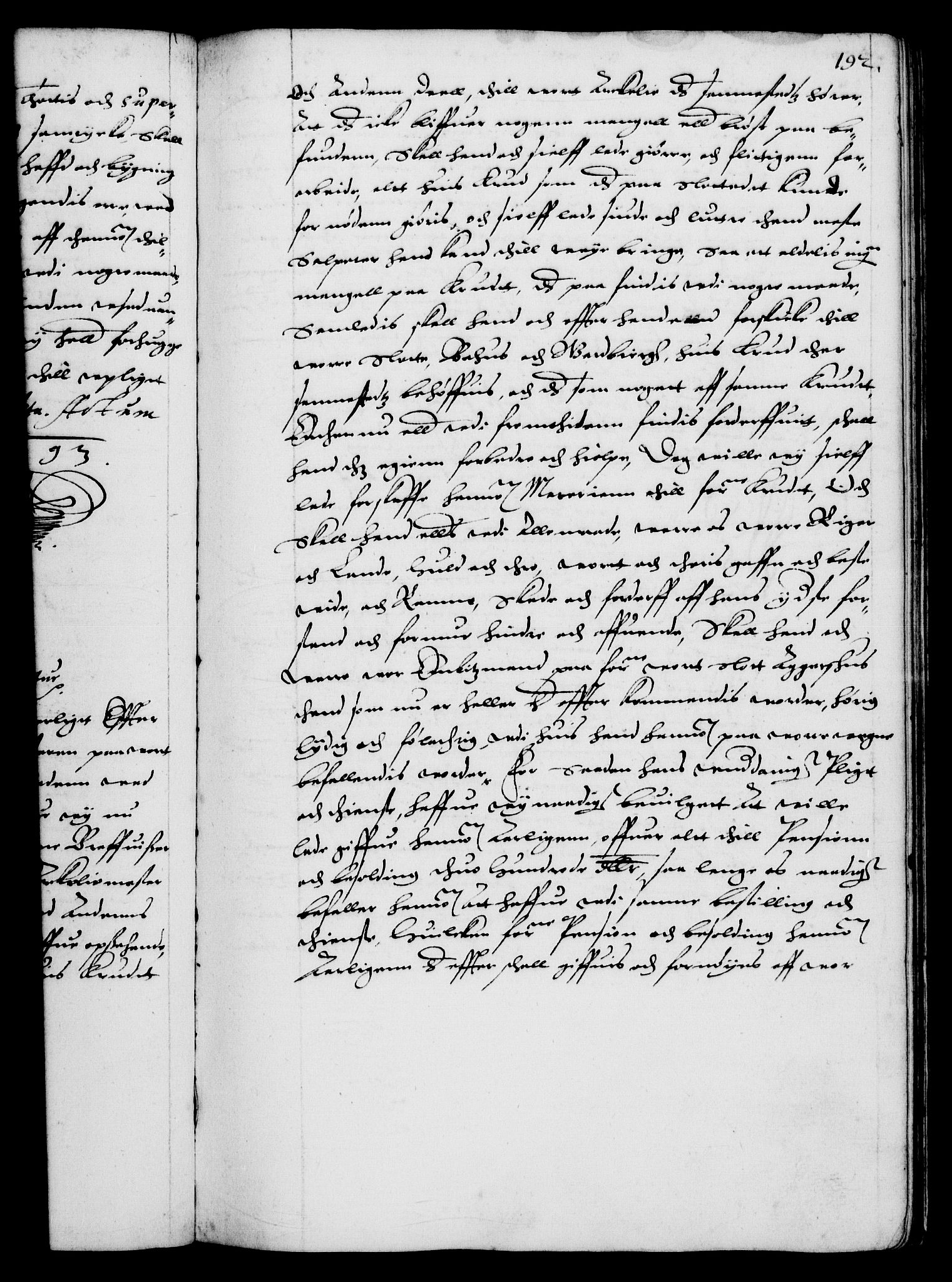 Danske Kanselli 1572-1799, RA/EA-3023/F/Fc/Fca/Fcaa/L0002: Norske registre (mikrofilm), 1588-1596, s. 192a
