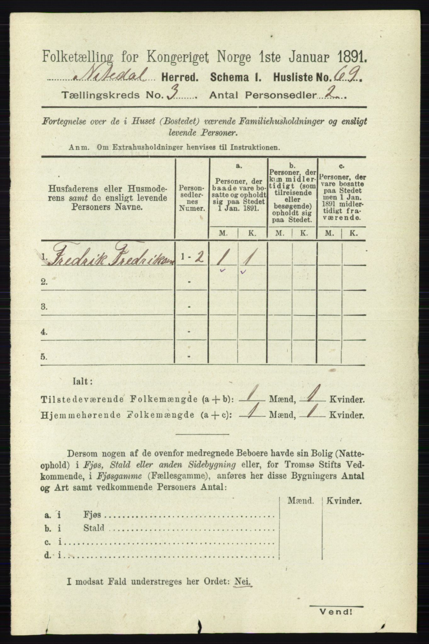 RA, Folketelling 1891 for 0233 Nittedal herred, 1891, s. 1194