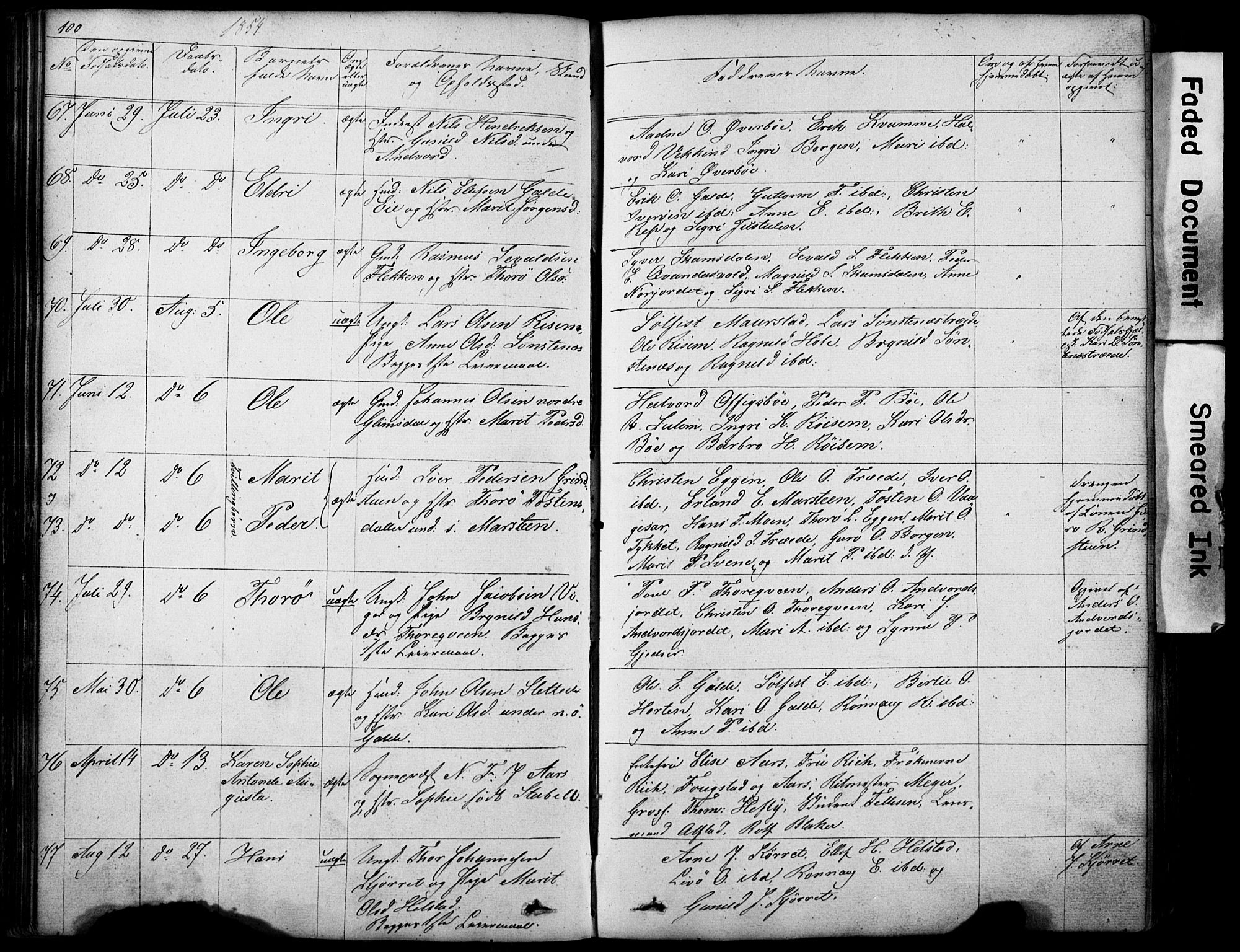 Lom prestekontor, AV/SAH-PREST-070/L/L0012: Klokkerbok nr. 12, 1845-1873, s. 100-101