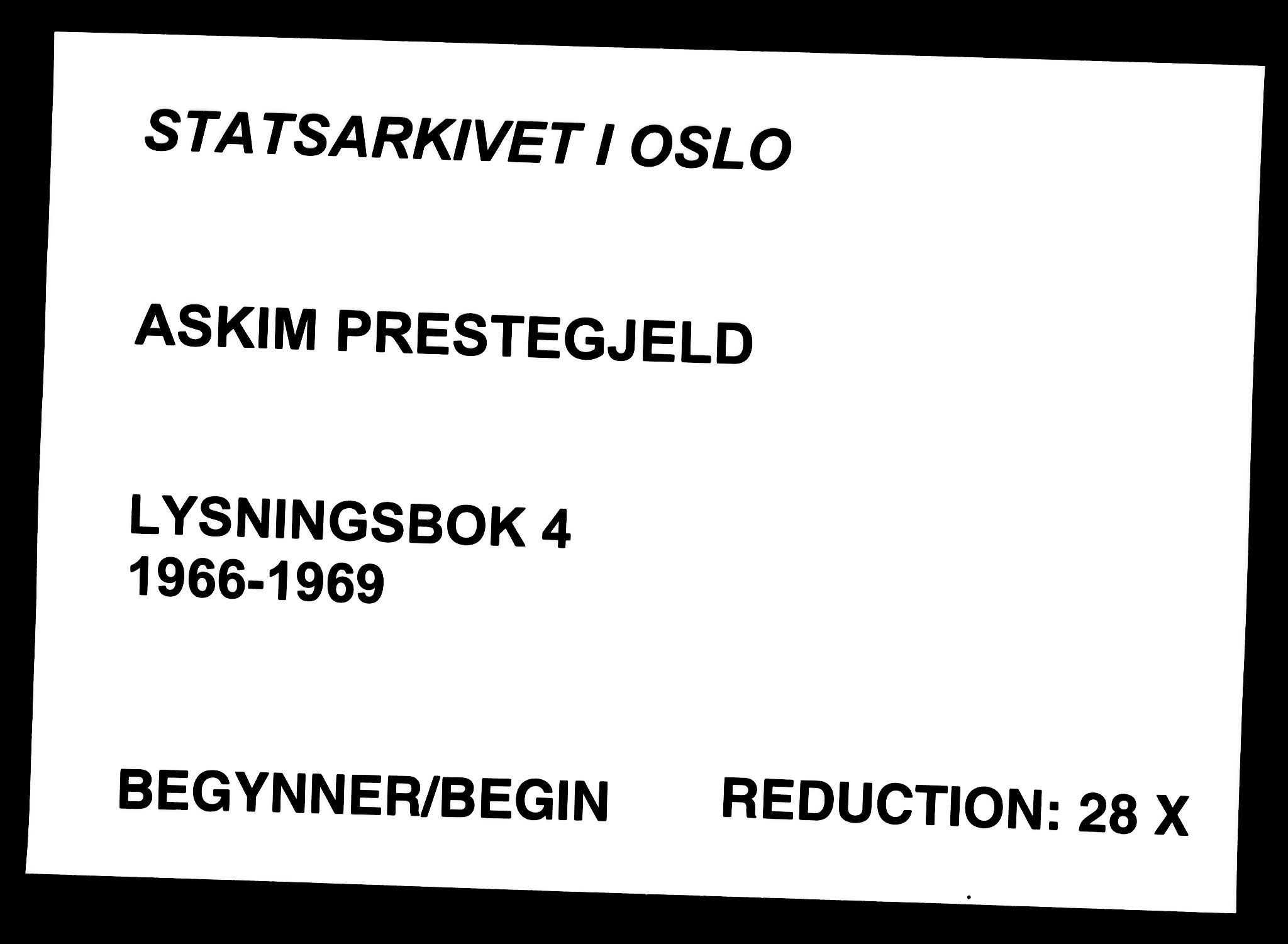 Askim prestekontor Kirkebøker, AV/SAO-A-10900/H/Ha/L0004: Lysningsprotokoll nr. 4, 1966-1969