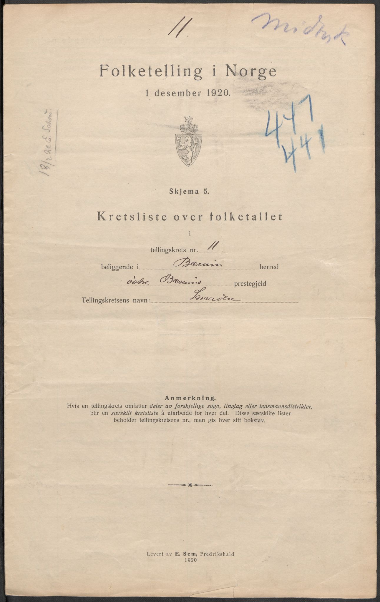SAO, Folketelling 1920 for 0219 Bærum herred, 1920, s. 49