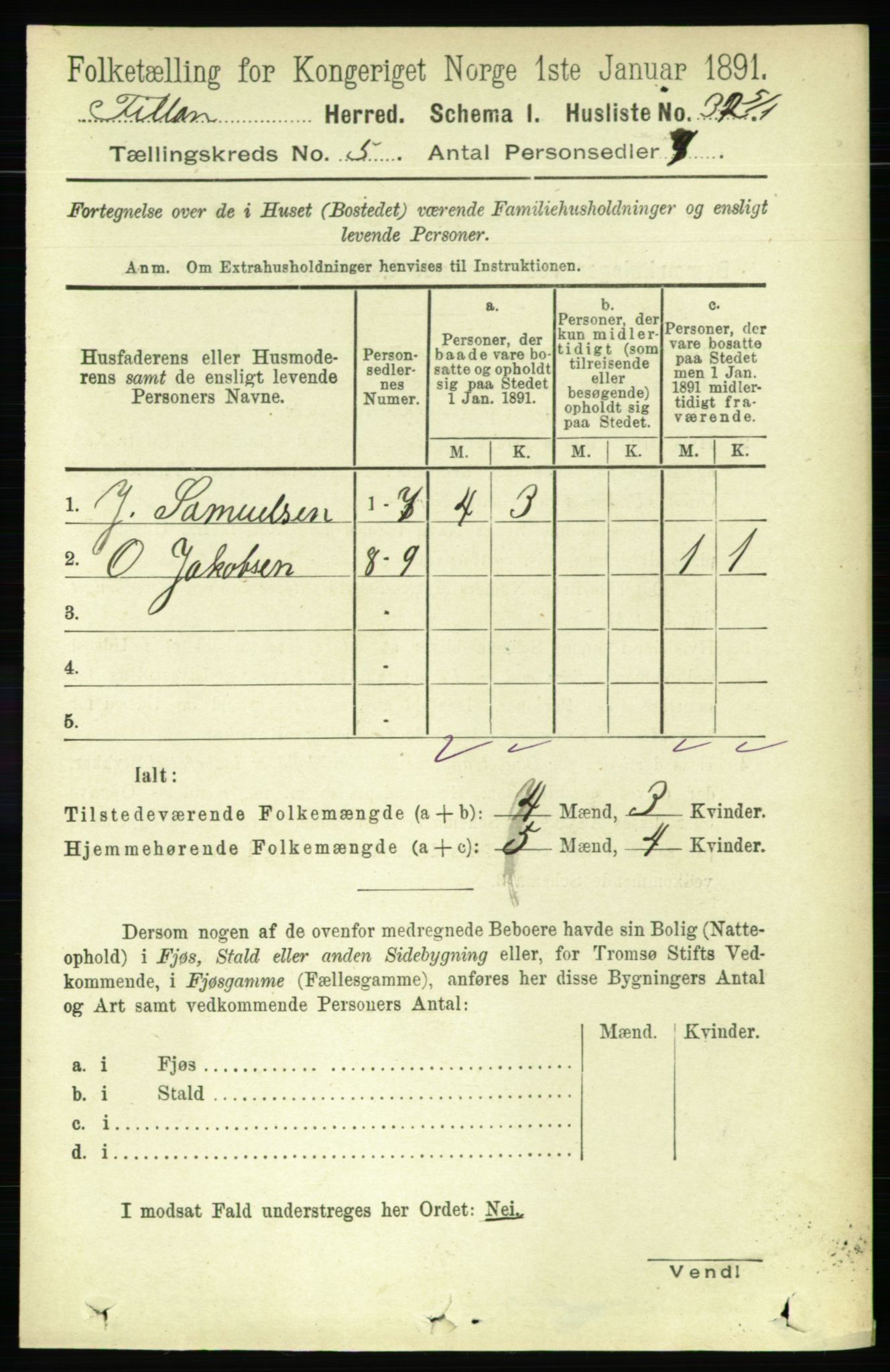 RA, Folketelling 1891 for 1616 Fillan herred, 1891, s. 987