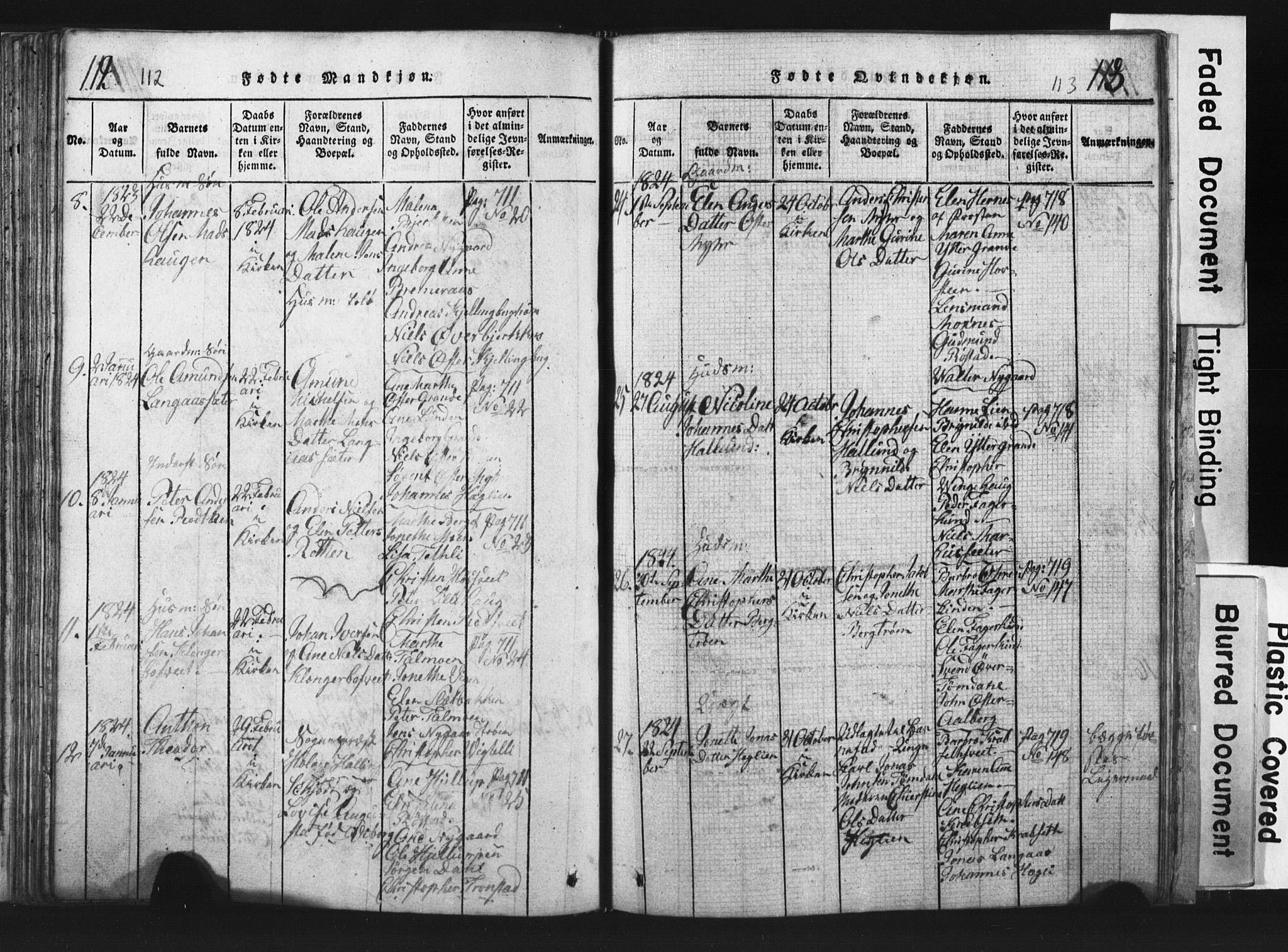 Ministerialprotokoller, klokkerbøker og fødselsregistre - Nord-Trøndelag, AV/SAT-A-1458/701/L0017: Klokkerbok nr. 701C01, 1817-1825, s. 112-113