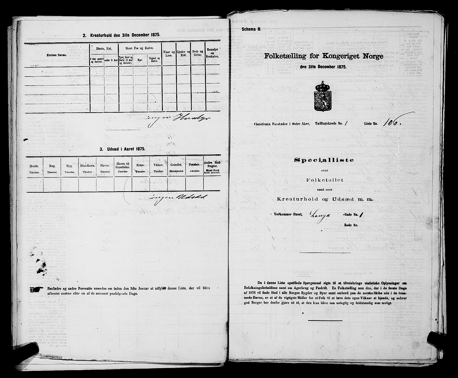 RA, Folketelling 1875 for 0218bP Østre Aker prestegjeld, 1875, s. 496