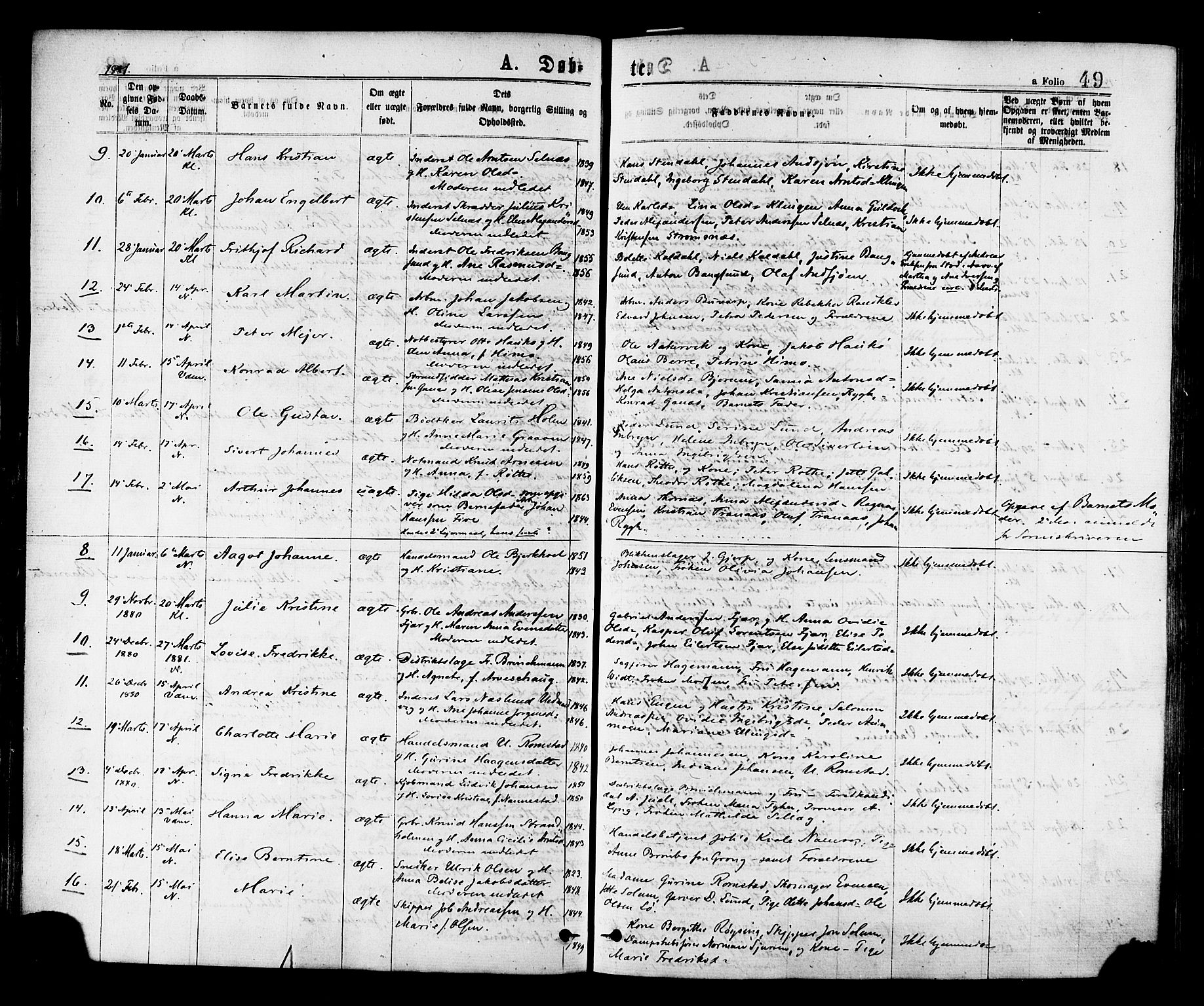 Ministerialprotokoller, klokkerbøker og fødselsregistre - Nord-Trøndelag, SAT/A-1458/768/L0572: Ministerialbok nr. 768A07, 1874-1886, s. 49