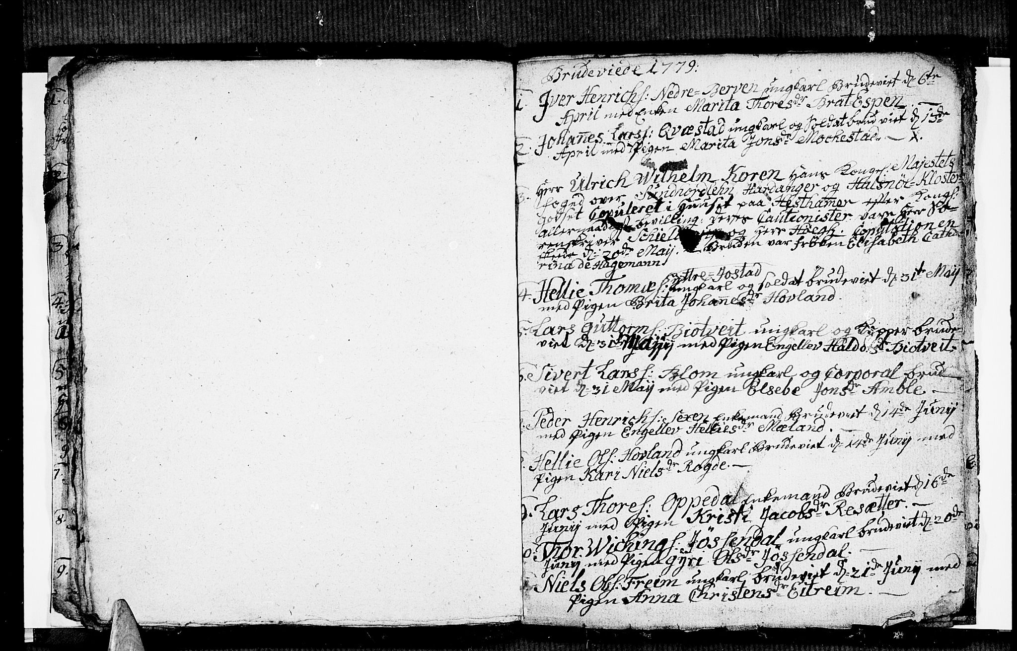 Ullensvang sokneprestembete, SAB/A-78701/H/Hab: Klokkerbok nr. A 1, 1779-1786, s. 15