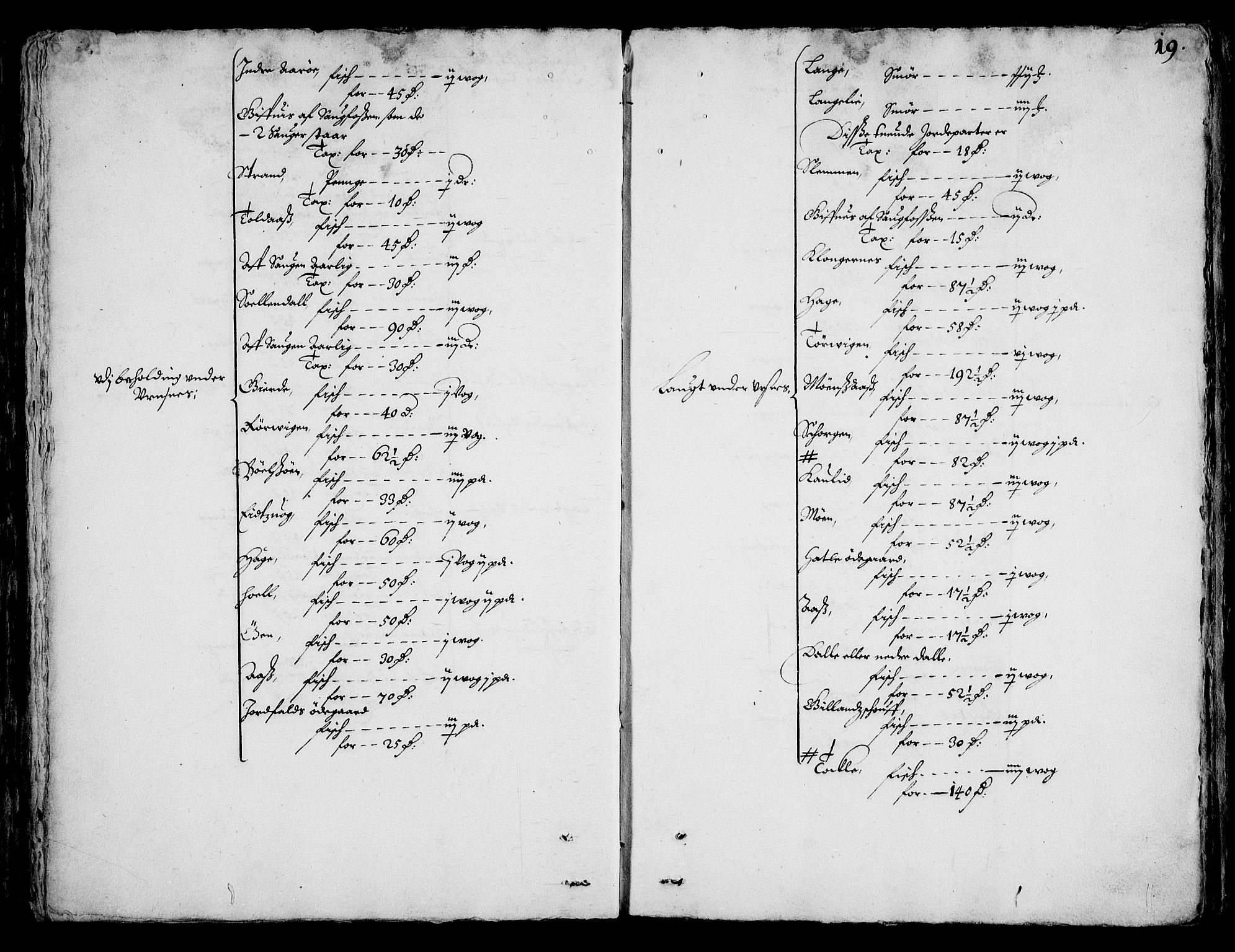 Rentekammeret inntil 1814, Realistisk ordnet avdeling, RA/EA-4070/On/L0001/0002: Statens gods / [Jj 2]: Jordebok og forklaring over atkomstene til Hannibal Sehesteds gods, 1651, s. 1018b-1019a