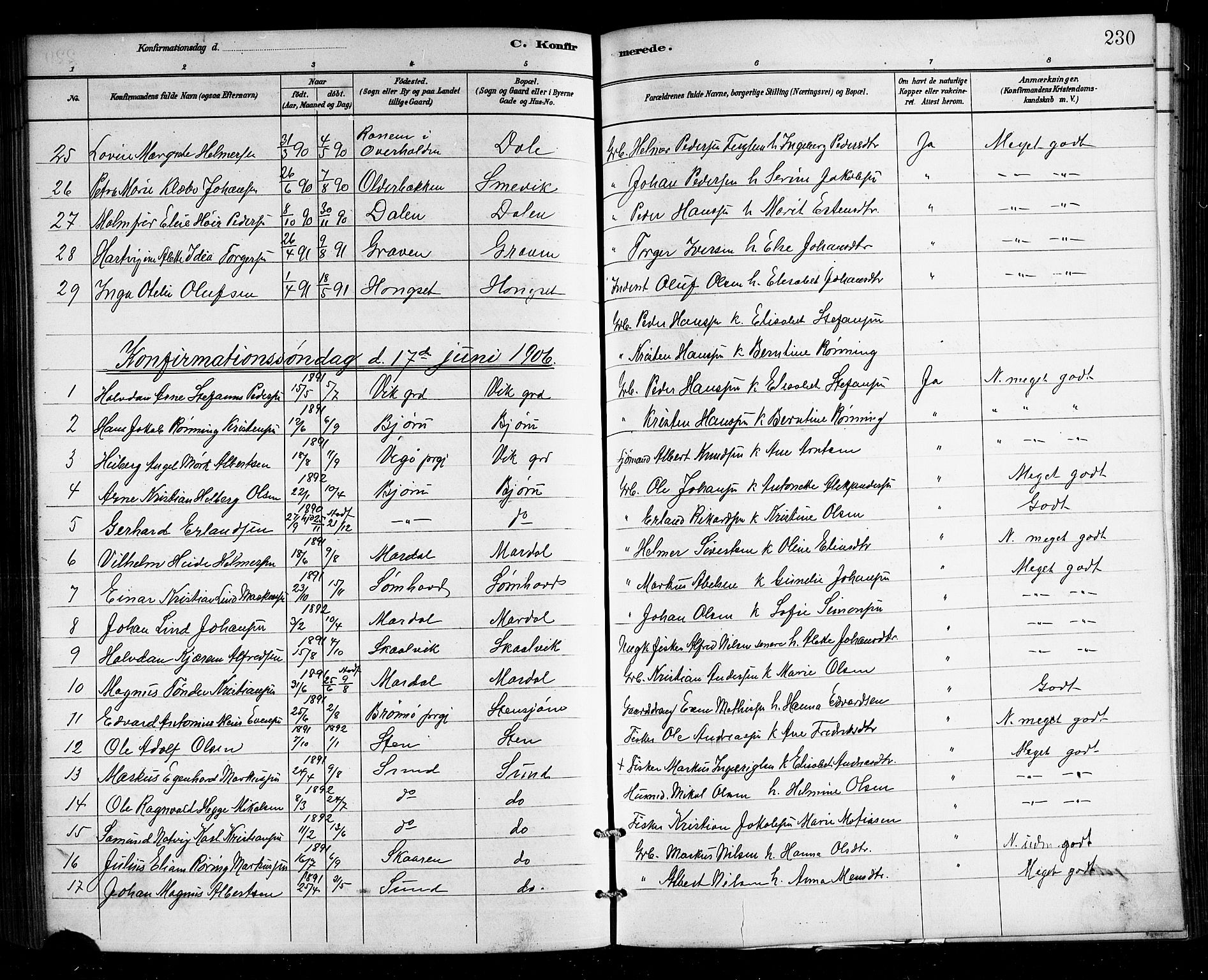 Ministerialprotokoller, klokkerbøker og fødselsregistre - Nordland, AV/SAT-A-1459/812/L0188: Klokkerbok nr. 812C06, 1884-1912, s. 230