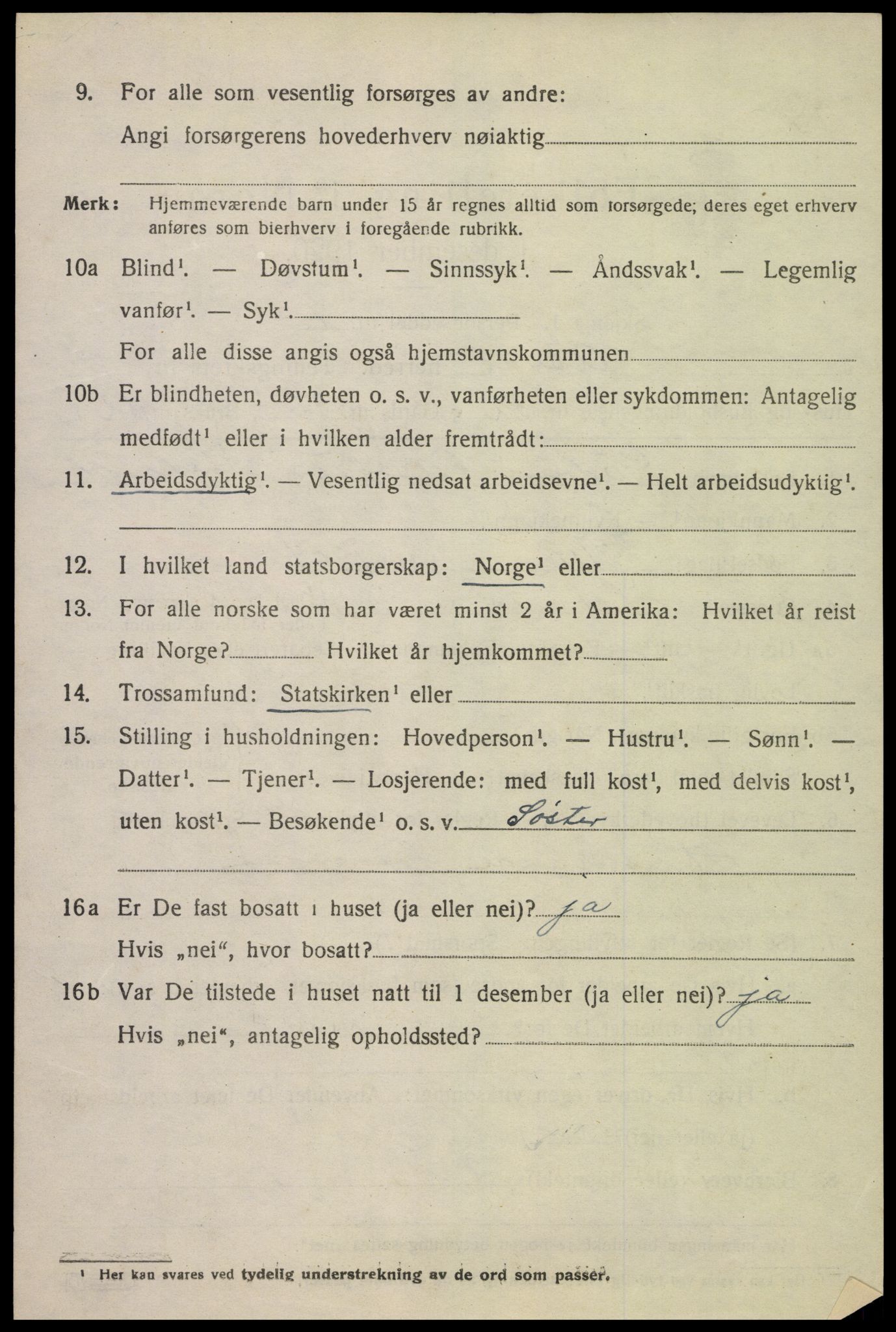 SAK, Folketelling 1920 for 1026 Åseral herred, 1920, s. 2431