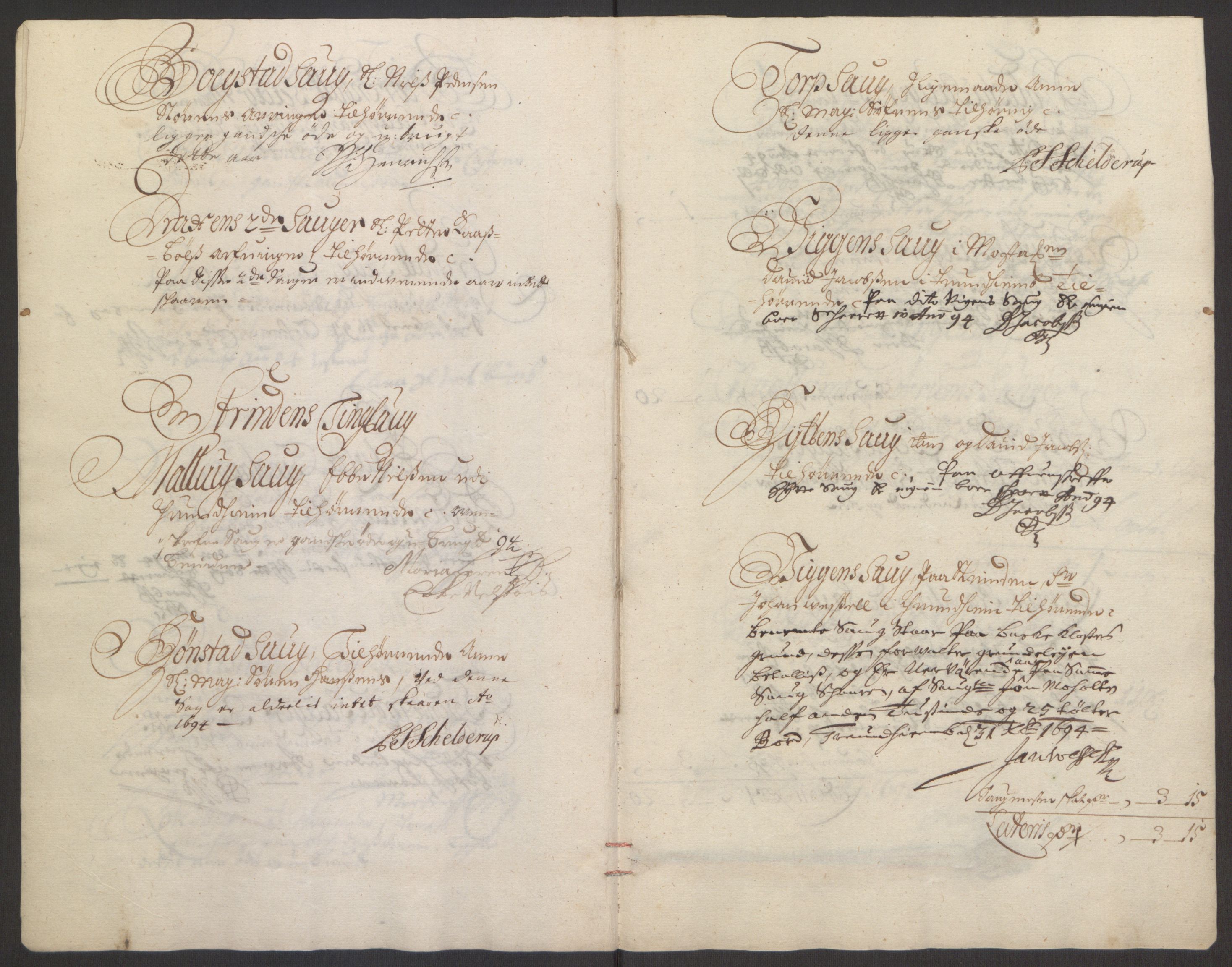 Rentekammeret inntil 1814, Reviderte regnskaper, Fogderegnskap, RA/EA-4092/R61/L4104: Fogderegnskap Strinda og Selbu, 1693-1694, s. 204