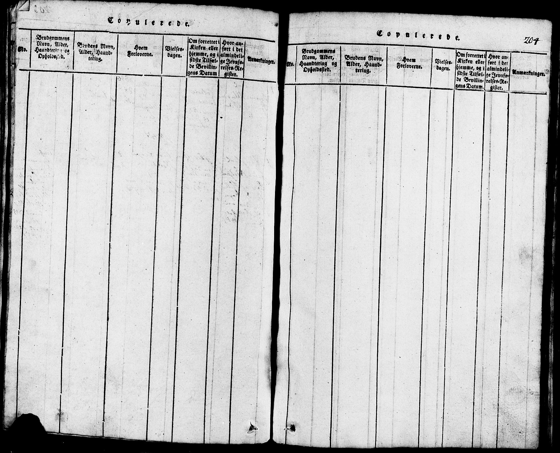 Lund sokneprestkontor, AV/SAST-A-101809/S07/L0001: Klokkerbok nr. B 1, 1815-1853, s. 204