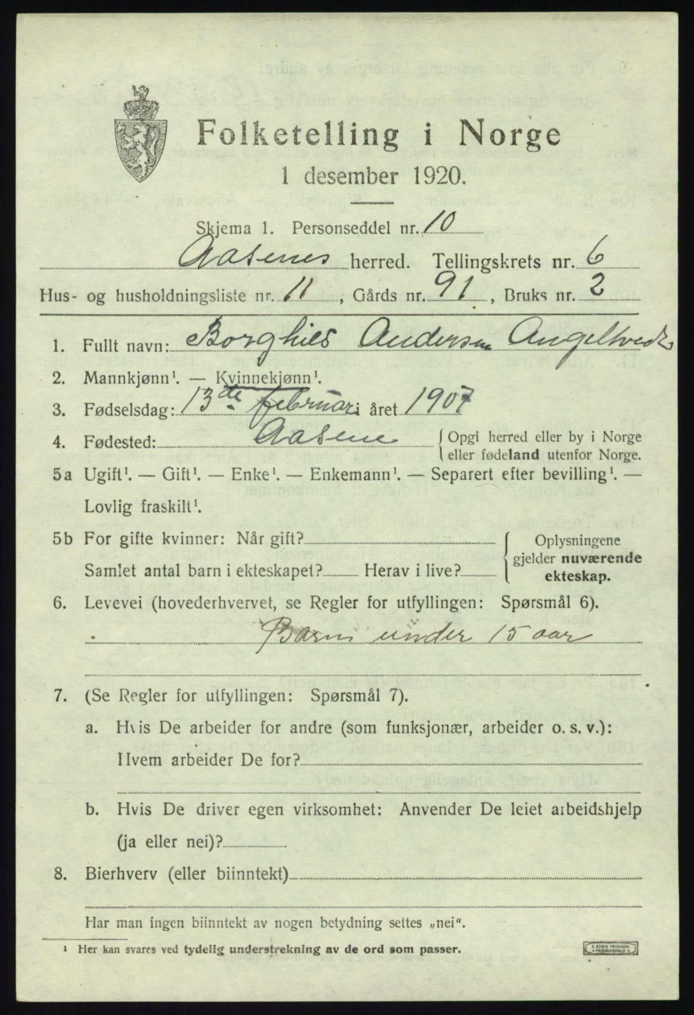 SAB, Folketelling 1920 for 1255 Åsane herred, 1920, s. 4253