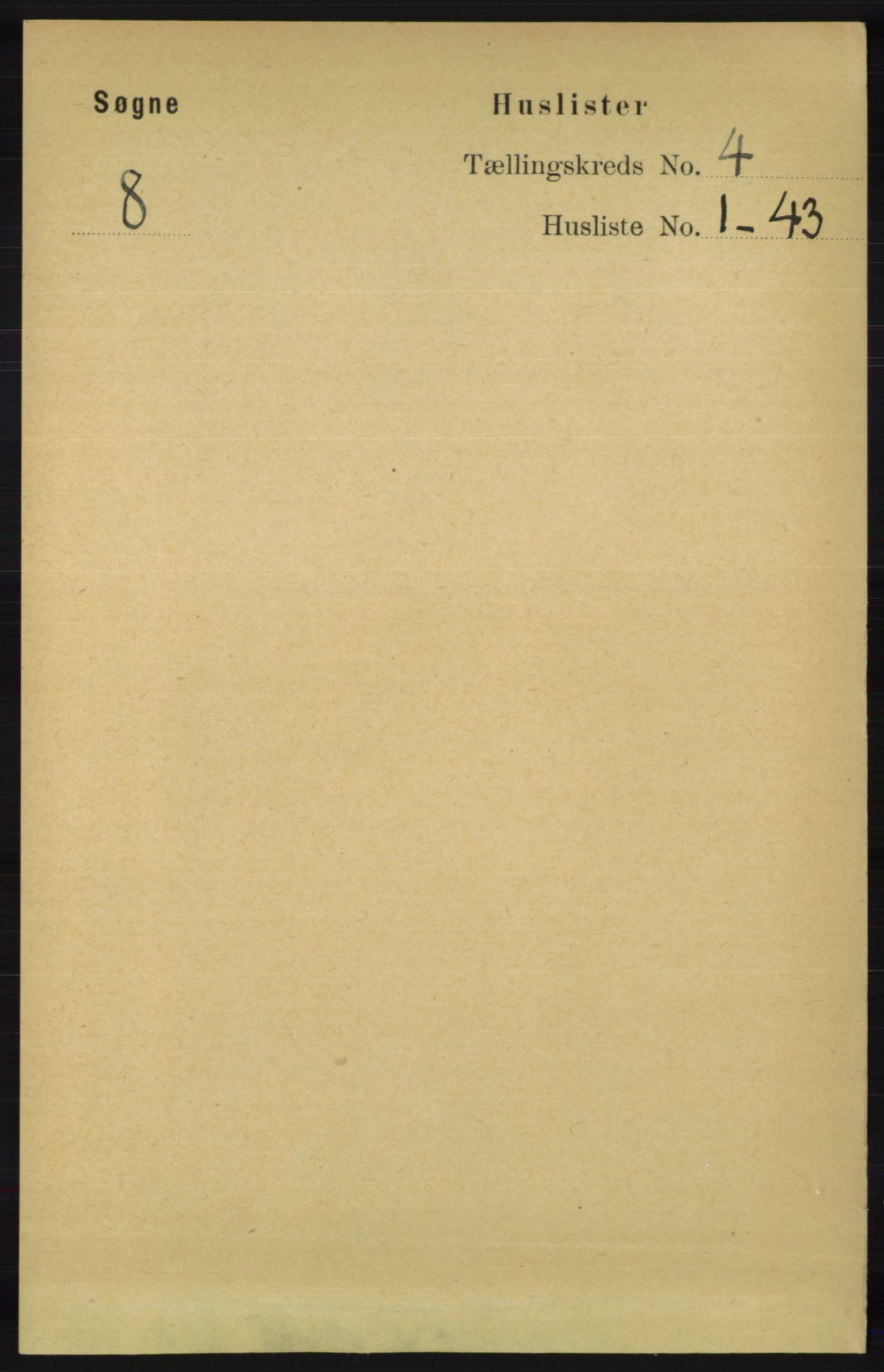 RA, Folketelling 1891 for 1018 Søgne herred, 1891, s. 580