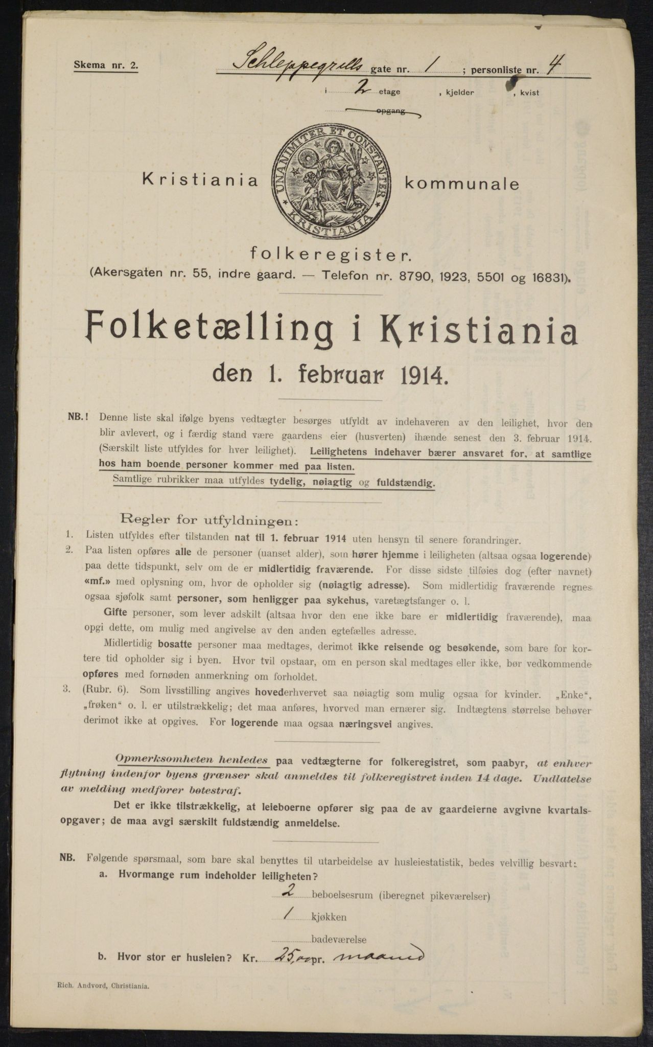 OBA, Kommunal folketelling 1.2.1914 for Kristiania, 1914, s. 89392