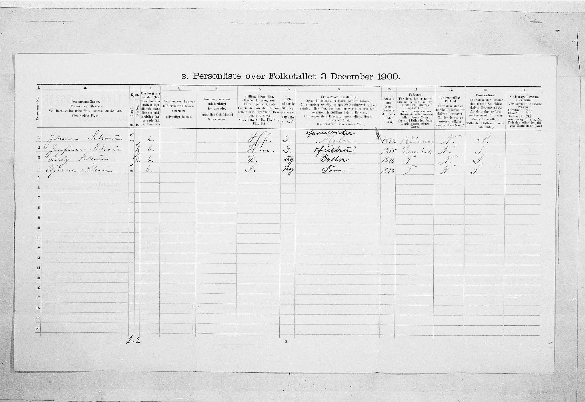 SAO, Folketelling 1900 for 0301 Kristiania kjøpstad, 1900, s. 111821