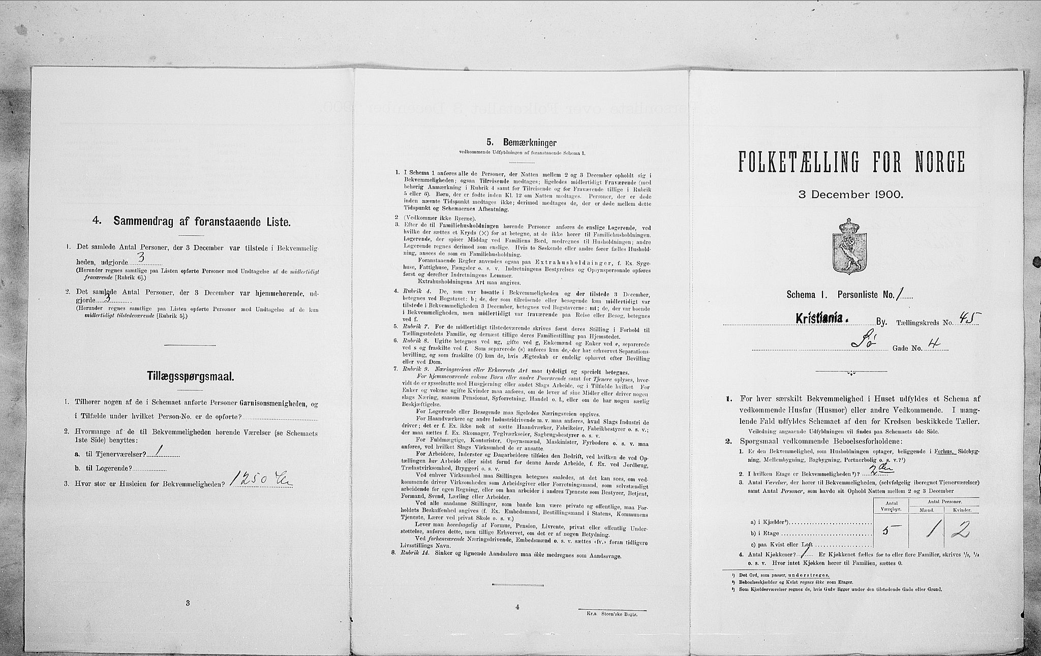 SAO, Folketelling 1900 for 0301 Kristiania kjøpstad, 1900, s. 95082