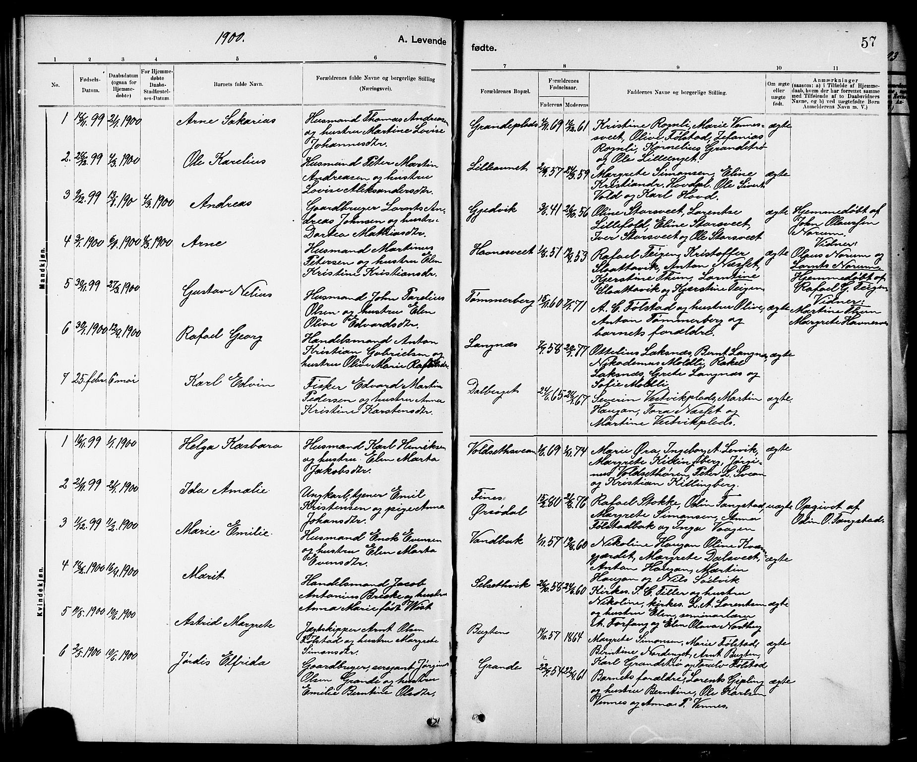 Ministerialprotokoller, klokkerbøker og fødselsregistre - Nord-Trøndelag, SAT/A-1458/744/L0423: Klokkerbok nr. 744C02, 1886-1905, s. 57