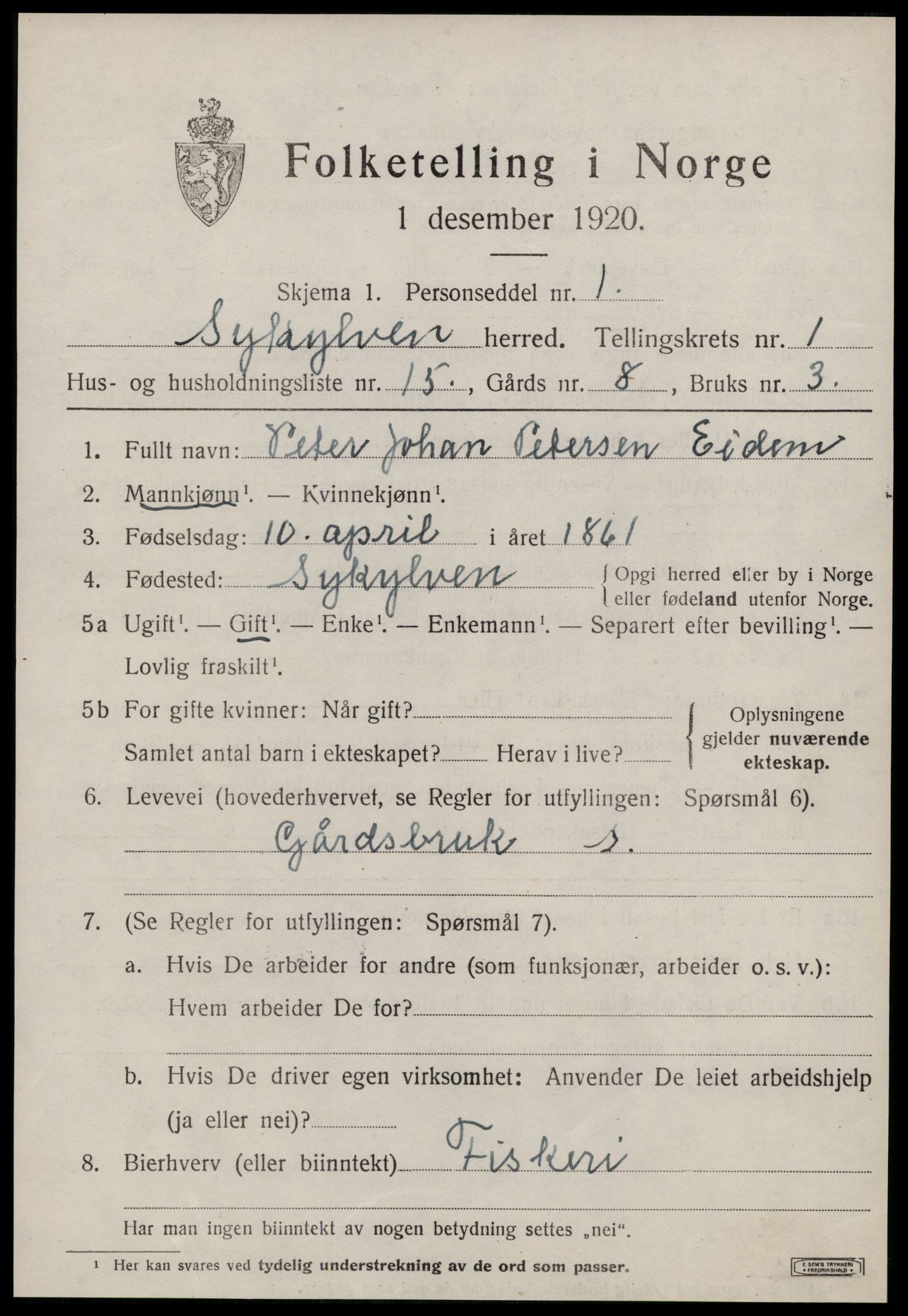 SAT, Folketelling 1920 for 1528 Sykkylven herred, 1920, s. 1091
