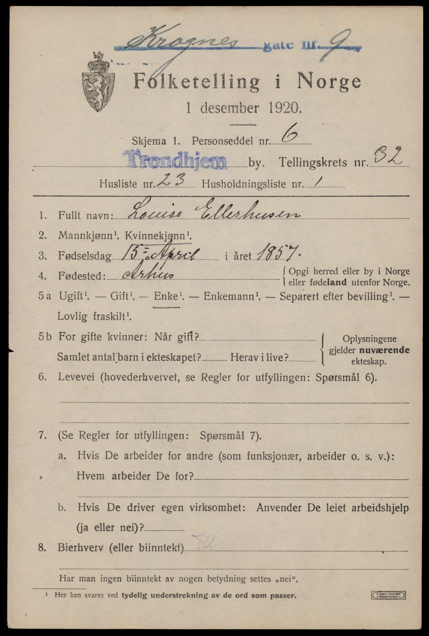 RA, Folketellinga 1920: Uplasserte skjema, 1920, s. 2515