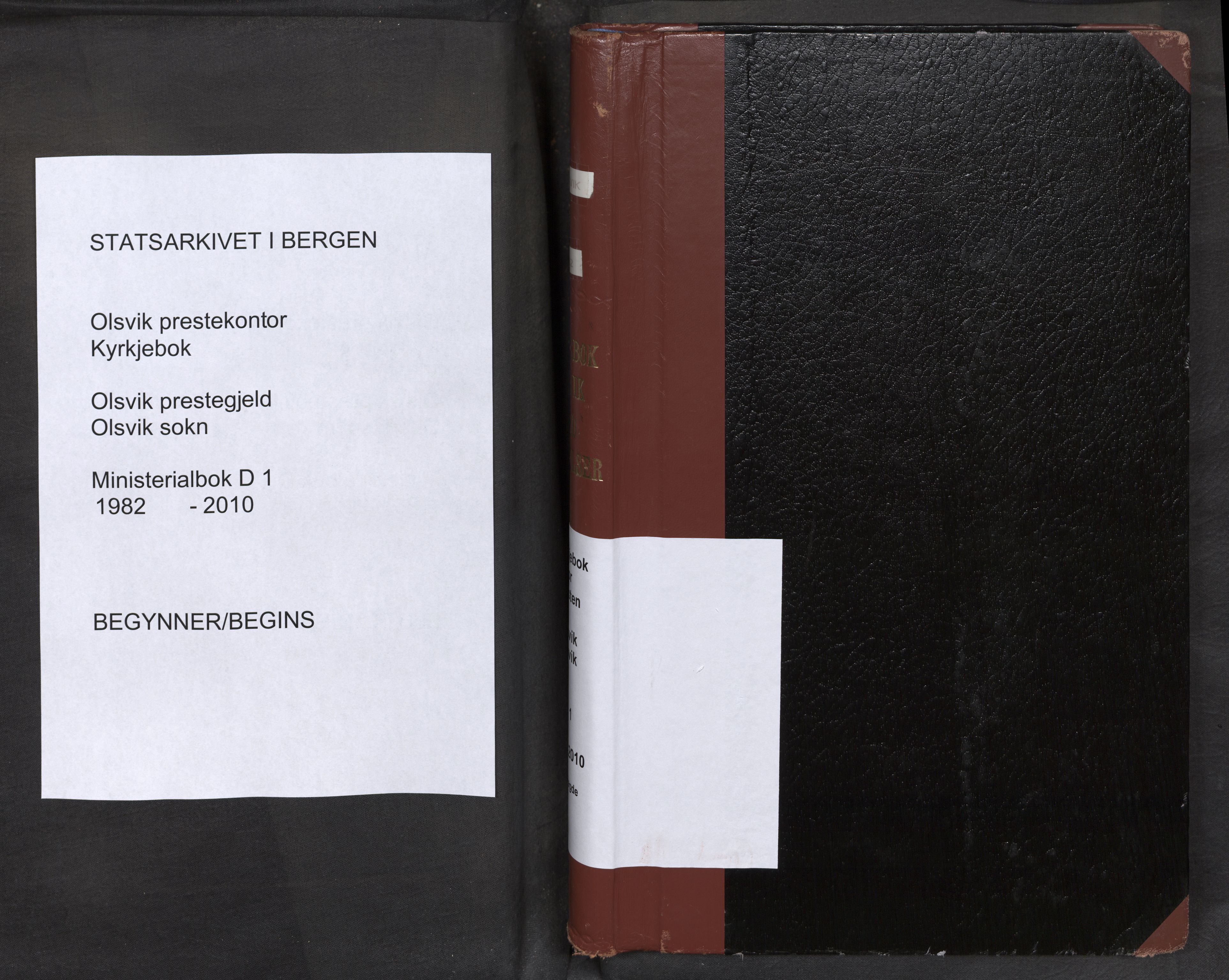 Olsvik sokneprestembete, SAB/A-100252: Ministerialbok nr. D 1, 1982-2010