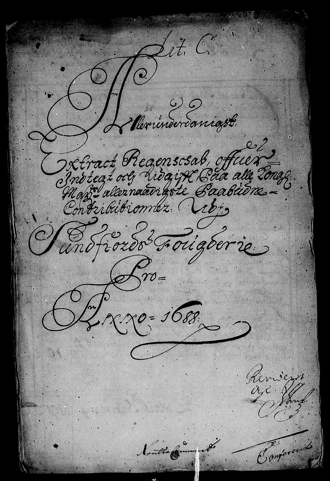 Rentekammeret inntil 1814, Reviderte regnskaper, Stiftamtstueregnskaper, Bergen stiftamt, AV/RA-EA-6043/R/Rc/L0086: Bergen stiftamt, 1688