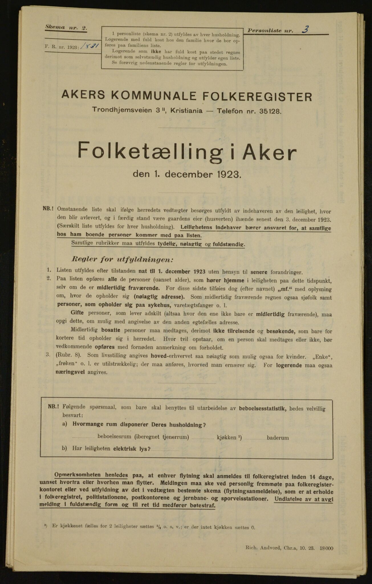 , Kommunal folketelling 1.12.1923 for Aker, 1923, s. 34167