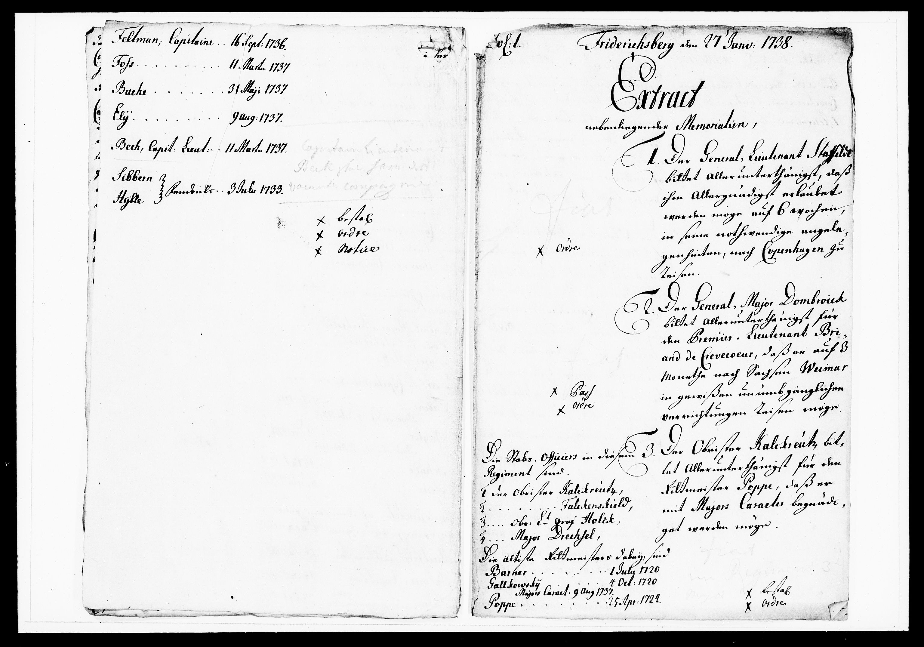 Krigskollegiet, Krigskancelliet, DRA/A-0006/-/1143-1150: Refererede sager, 1738, s. 40