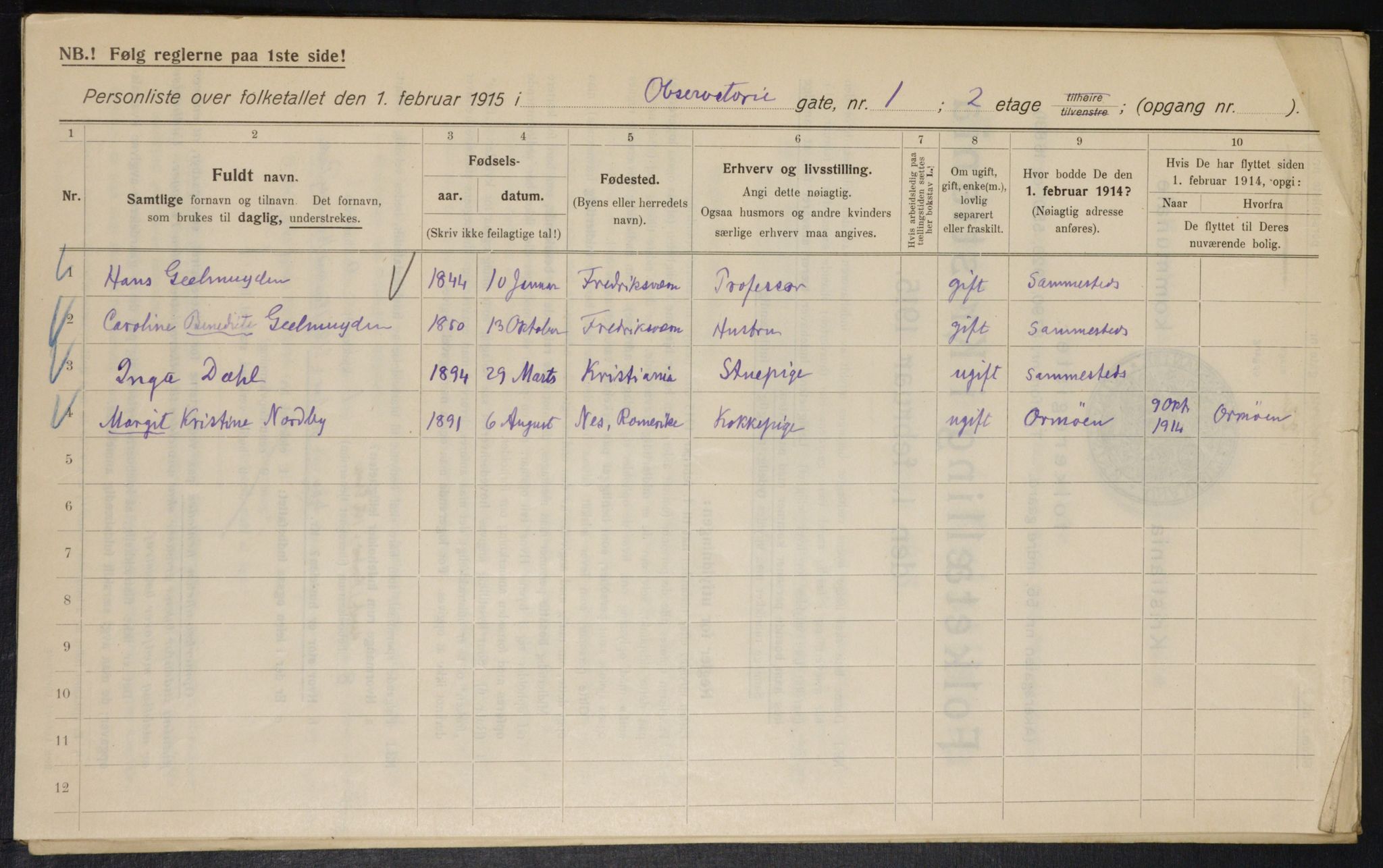 OBA, Kommunal folketelling 1.2.1915 for Kristiania, 1915, s. 73536