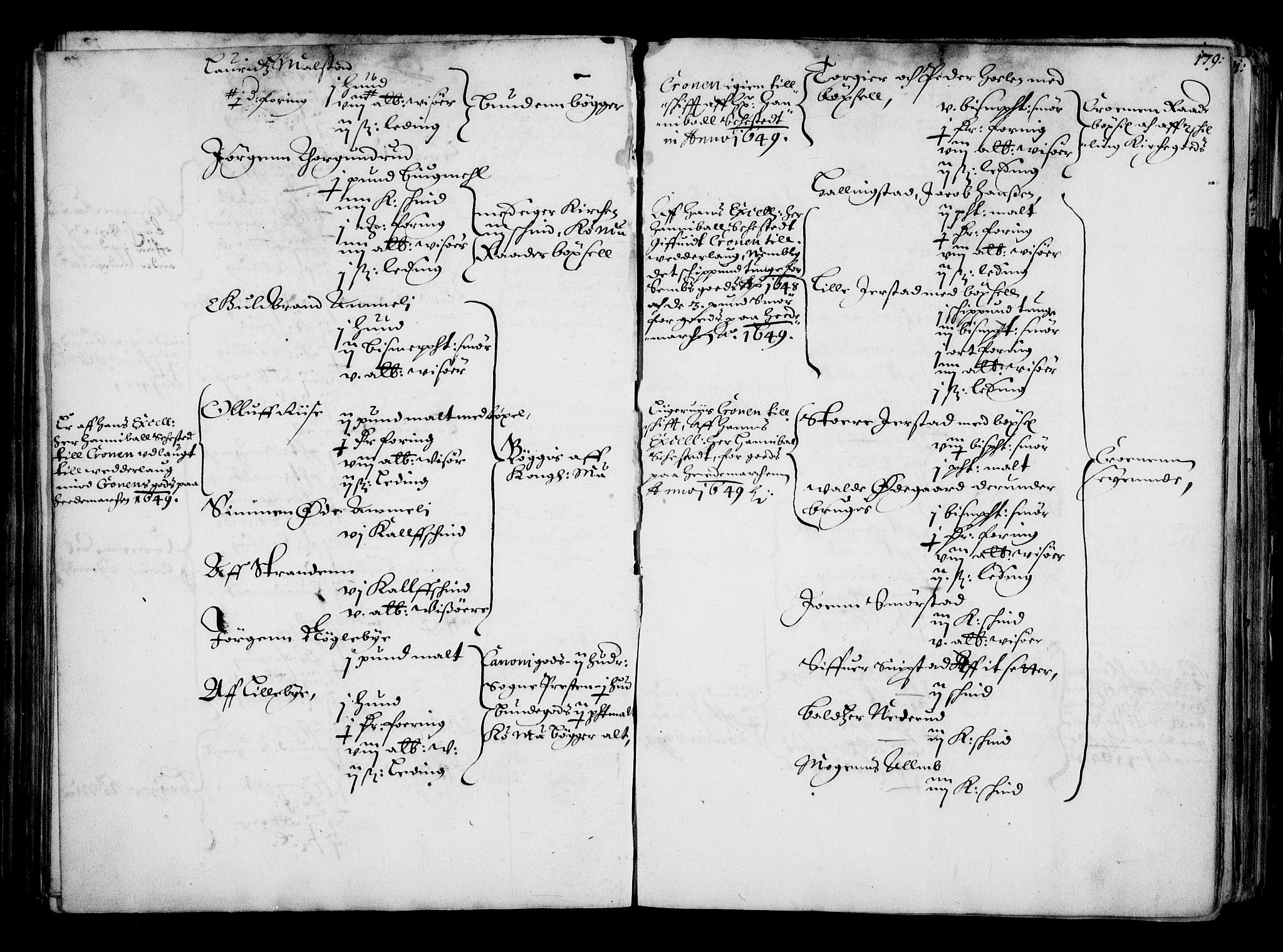 Rentekammeret inntil 1814, Realistisk ordnet avdeling, AV/RA-EA-4070/N/Na/L0001: [XI f]: Akershus stifts jordebok, 1652, s. 178b-179a