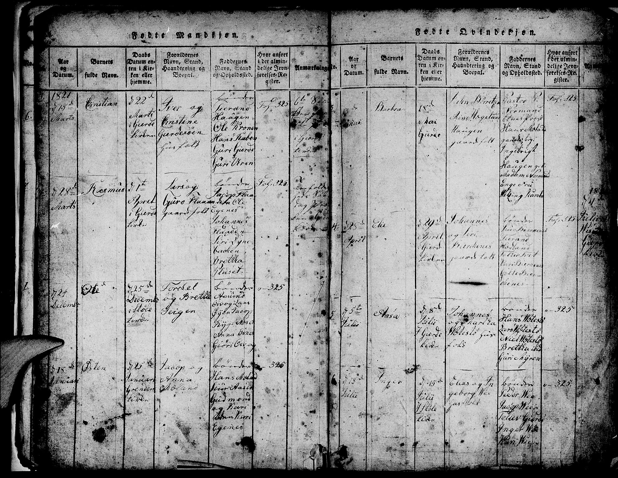 Etne sokneprestembete, SAB/A-75001/H/Hab: Klokkerbok nr. B 1, 1815-1850, s. 11
