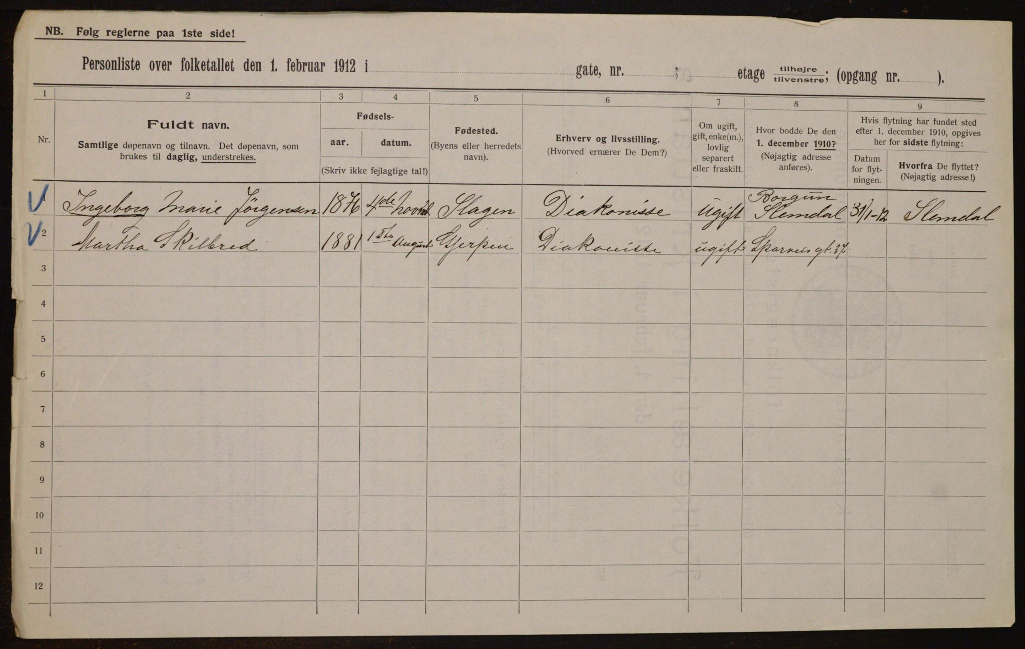 OBA, Kommunal folketelling 1.2.1912 for Kristiania, 1912, s. 100908