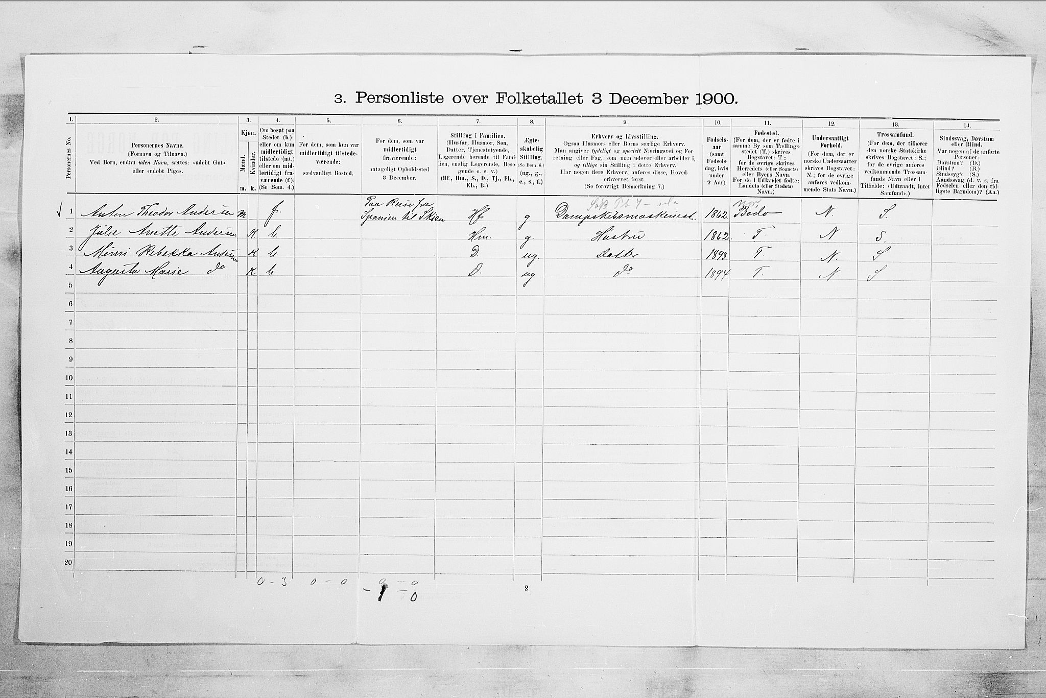 RA, Folketelling 1900 for 0602 Drammen kjøpstad, 1900, s. 9558