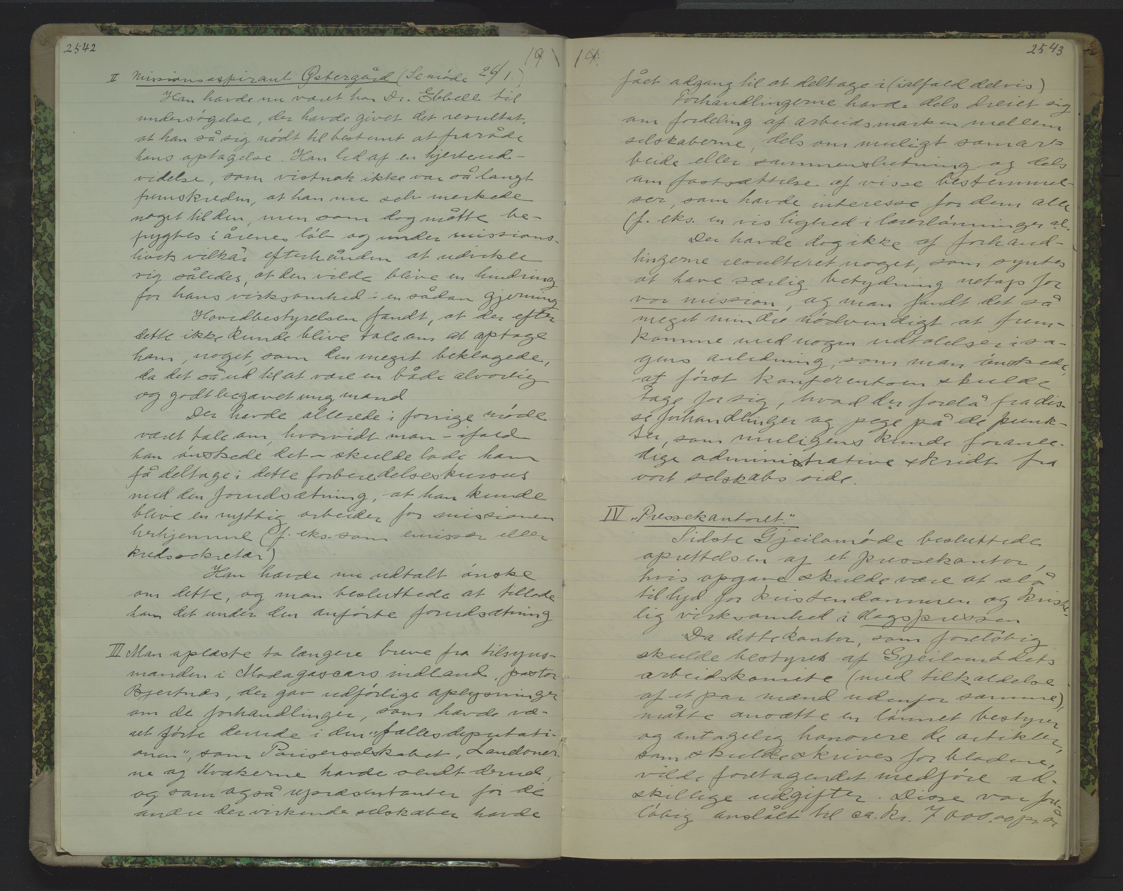 Det Norske Misjonsselskap - hovedadministrasjonen, VID/MA-A-1045/D/Da/Daa/L0021: Styreprotokoll nr. XV, 2. februar 1914 - 30. mars 1915, 1914-1915, s. 2542-2543