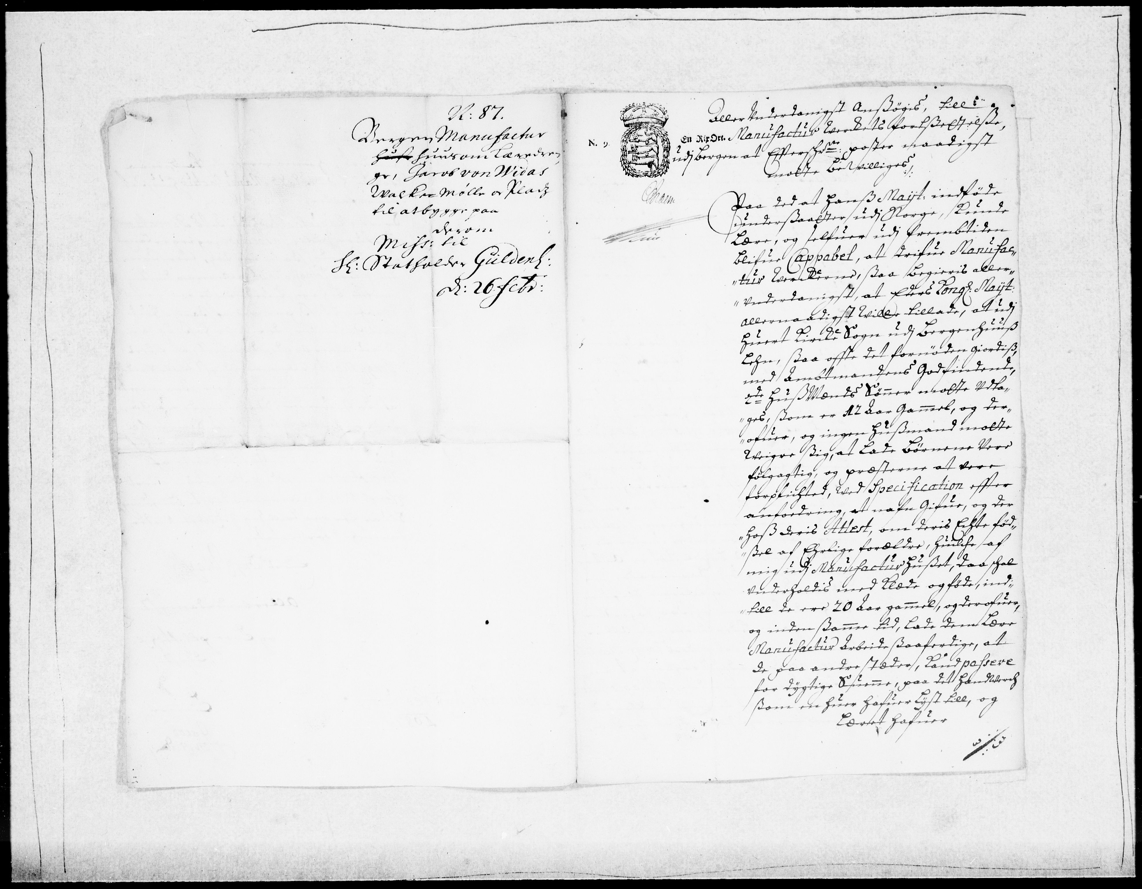 Danske Kanselli 1572-1799, RA/EA-3023/F/Fc/Fcc/Fcca/L0040: Norske innlegg 1572-1799, 1686-1687, s. 329