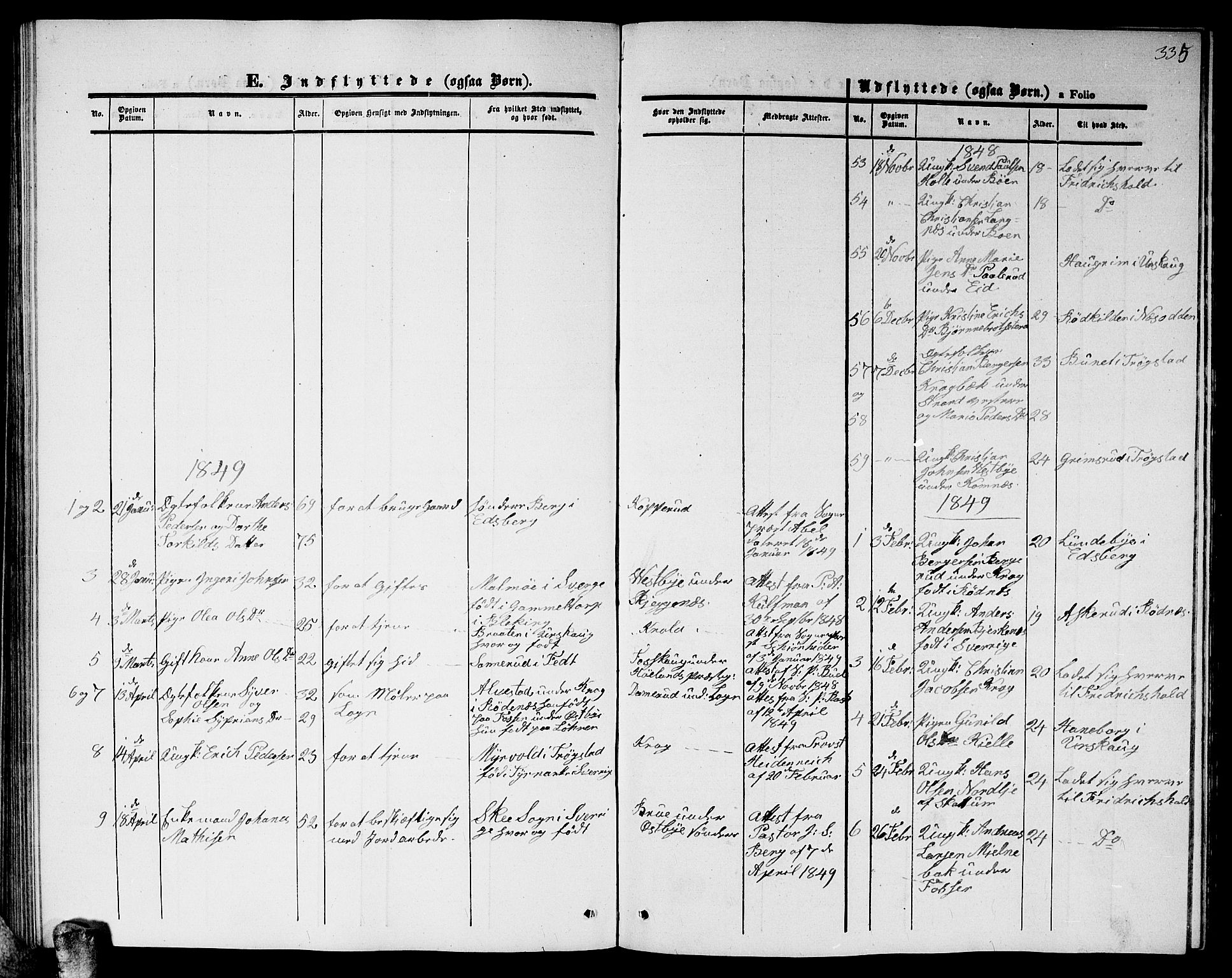 Høland prestekontor Kirkebøker, AV/SAO-A-10346a/G/Ga/L0003: Klokkerbok nr. I 3, 1846-1853, s. 335