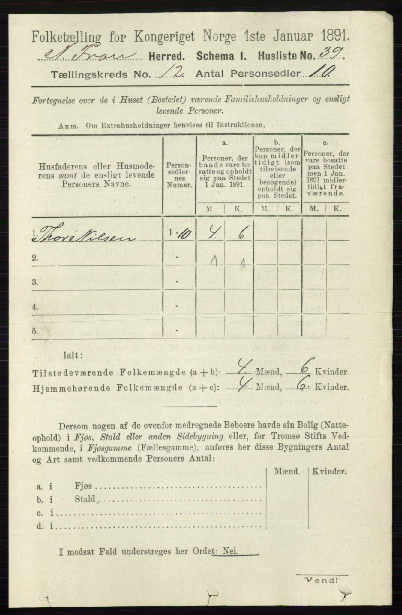 RA, Folketelling 1891 for 0518 Nord-Fron herred, 1891, s. 5101